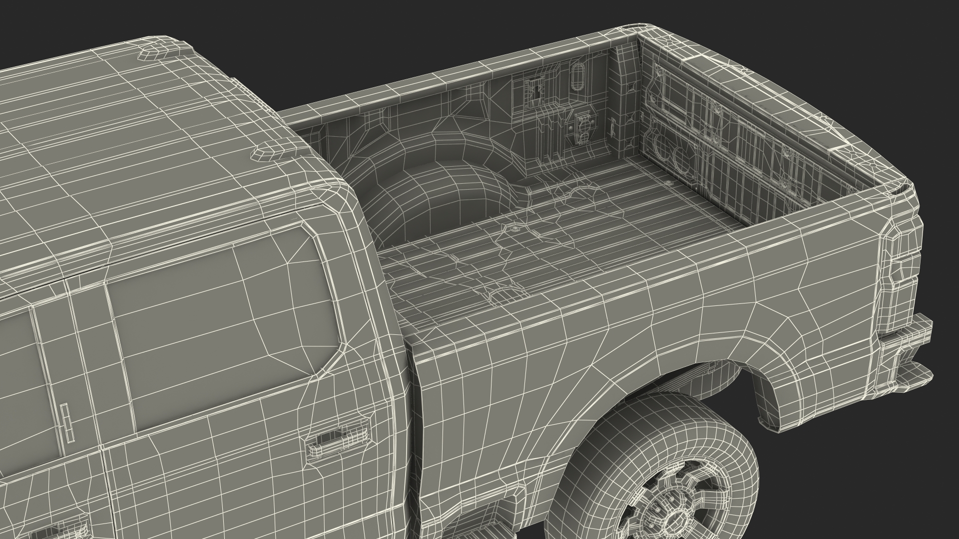 3D model White Pickup Ford Super Duty F550 Rigged