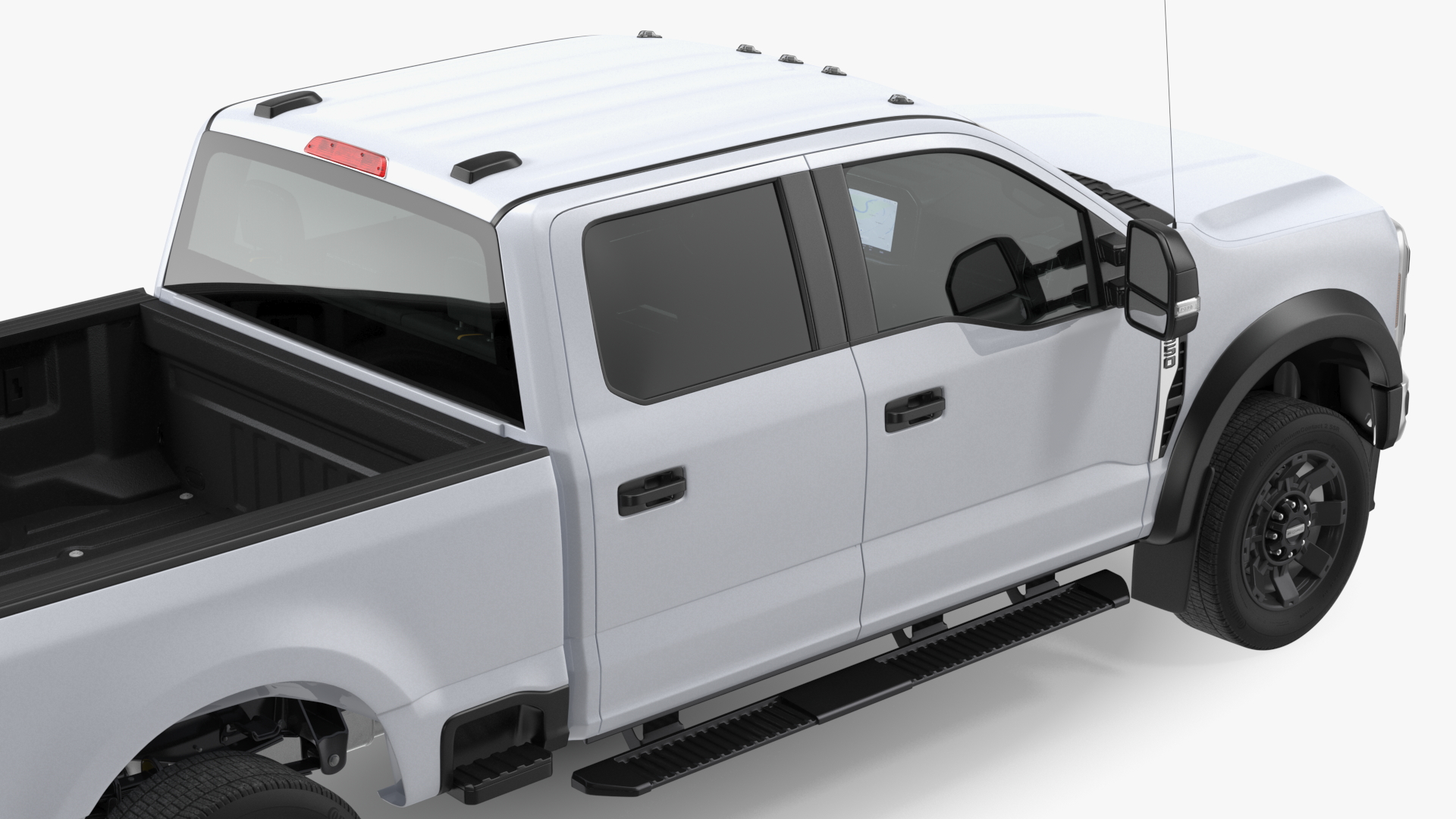 3D model White Pickup Ford Super Duty F550 Rigged