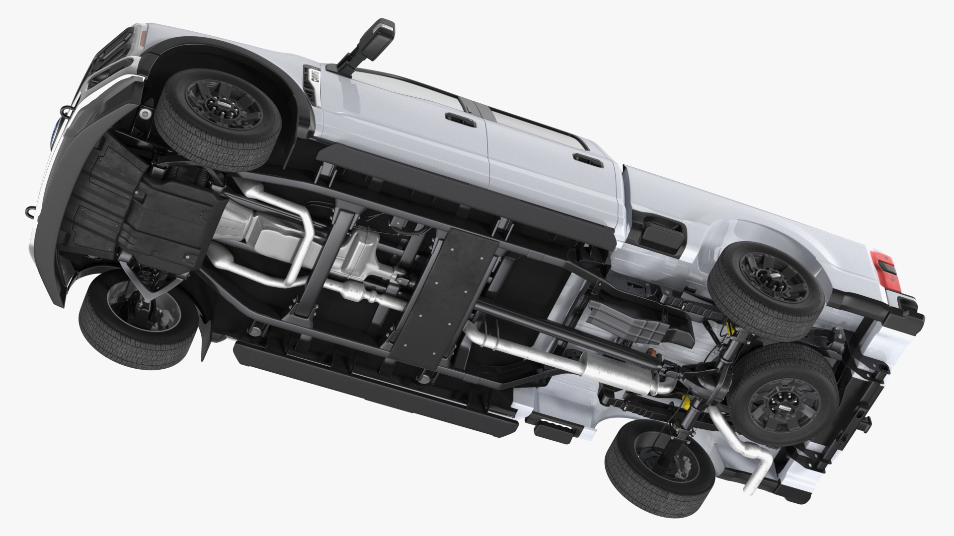 3D model White Pickup Ford Super Duty F550 Rigged