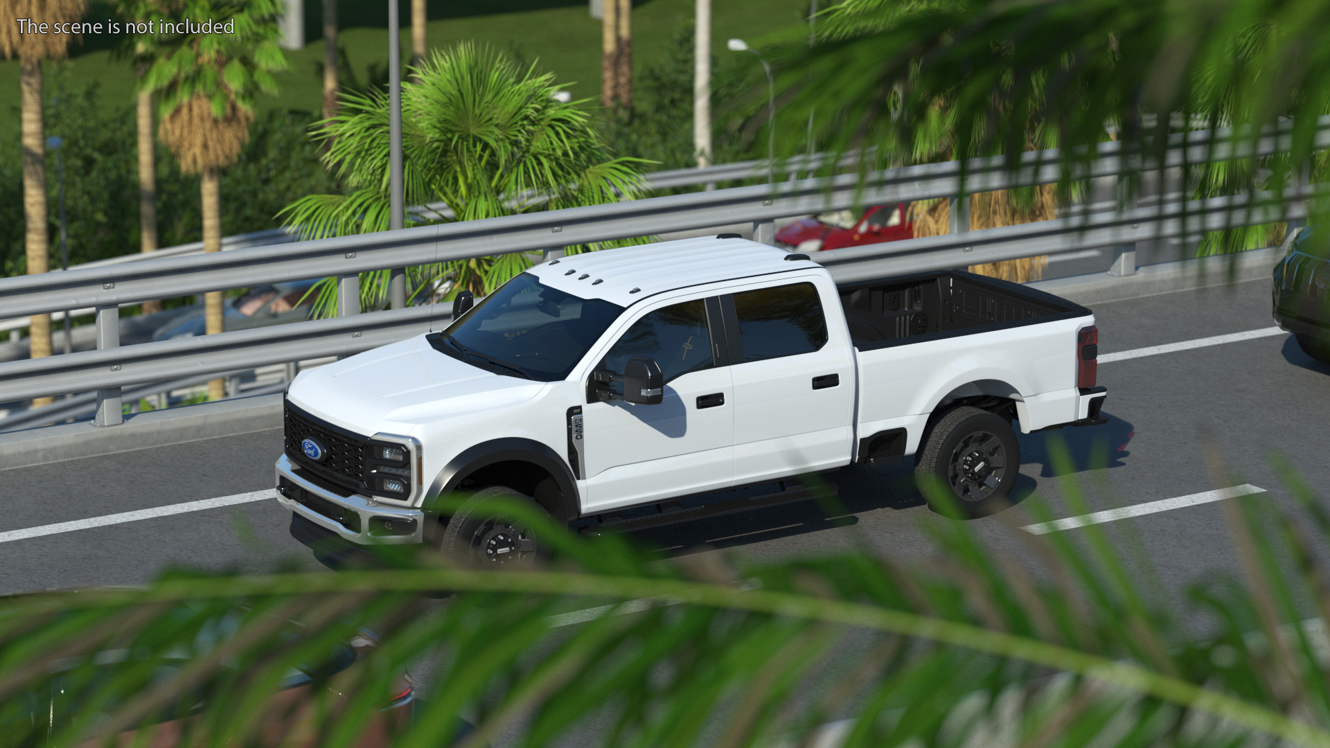 3D model White Pickup Ford Super Duty F550 Rigged