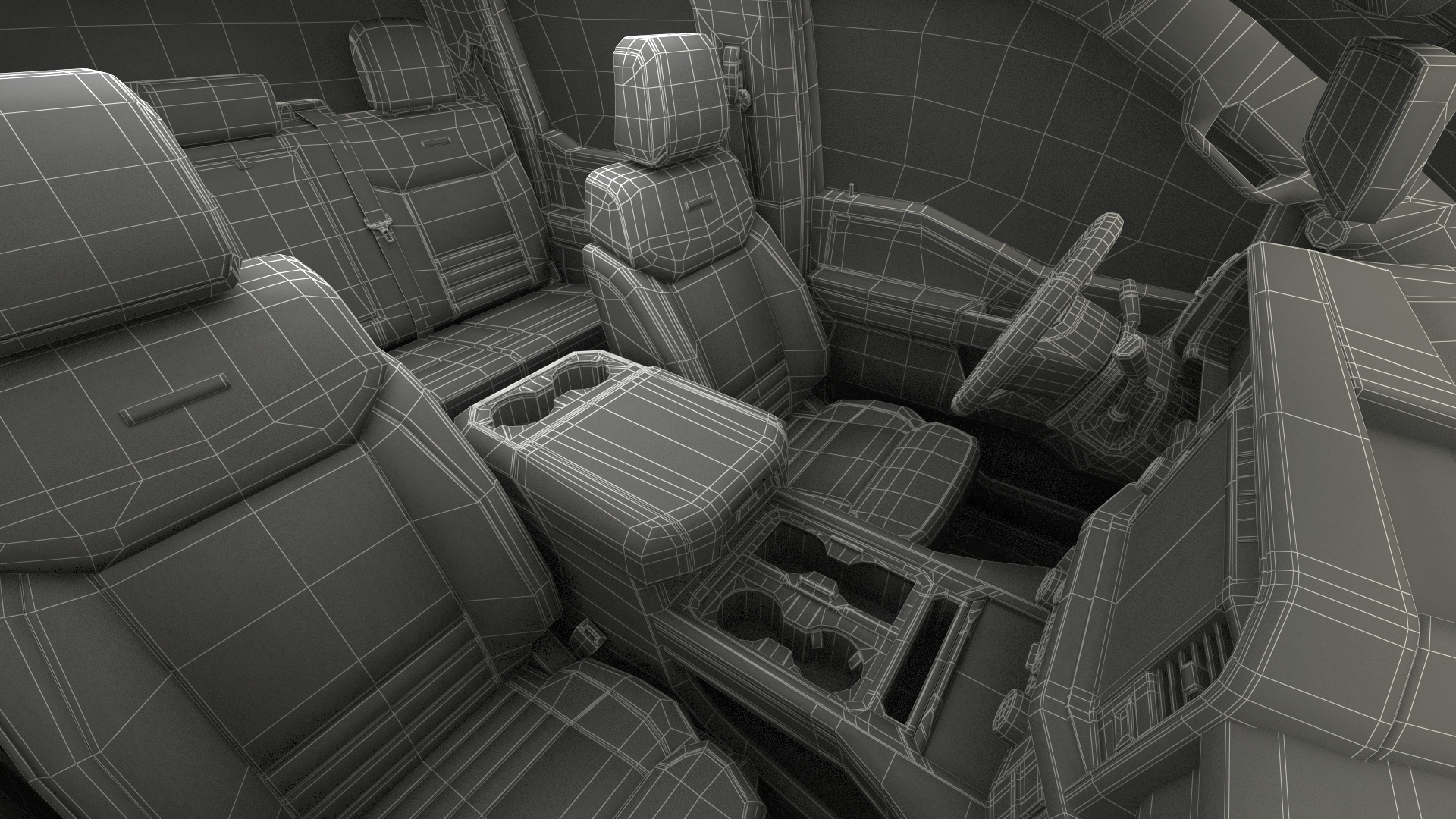 3D model White Pickup Ford Super Duty F550 Rigged