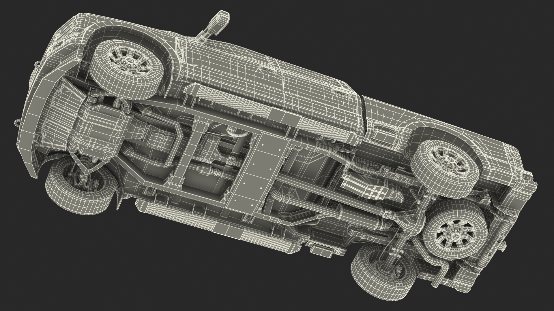 3D model White Pickup Ford Super Duty F550 Rigged