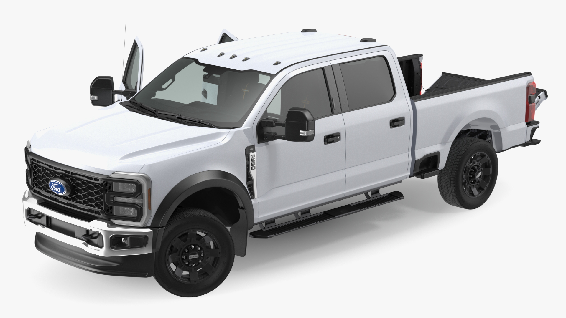 3D model White Pickup Ford Super Duty F550 Rigged