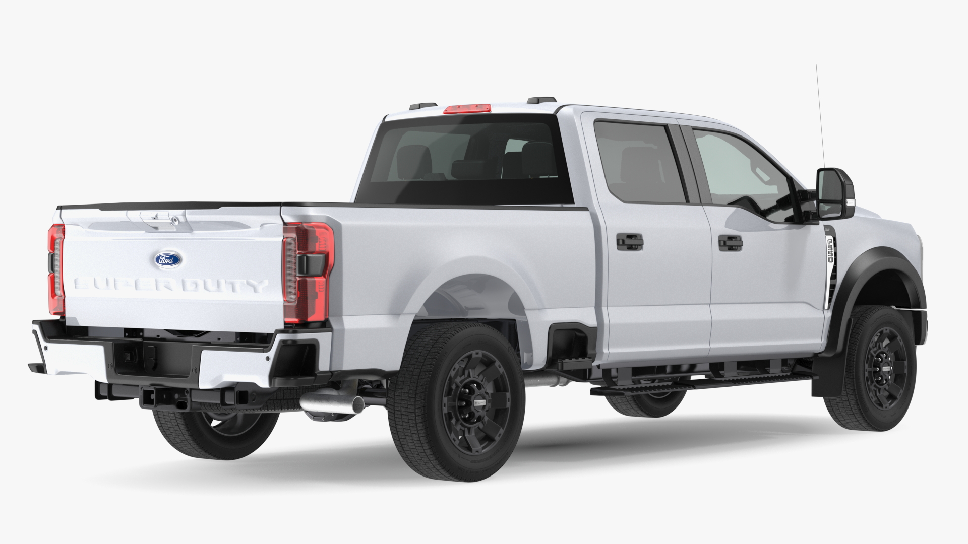 3D model White Pickup Ford Super Duty F550 Rigged