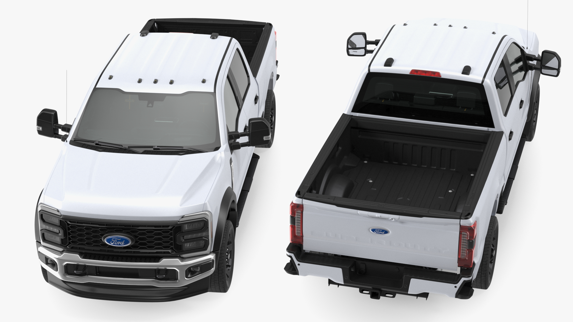 3D model White Pickup Ford Super Duty F550 Rigged