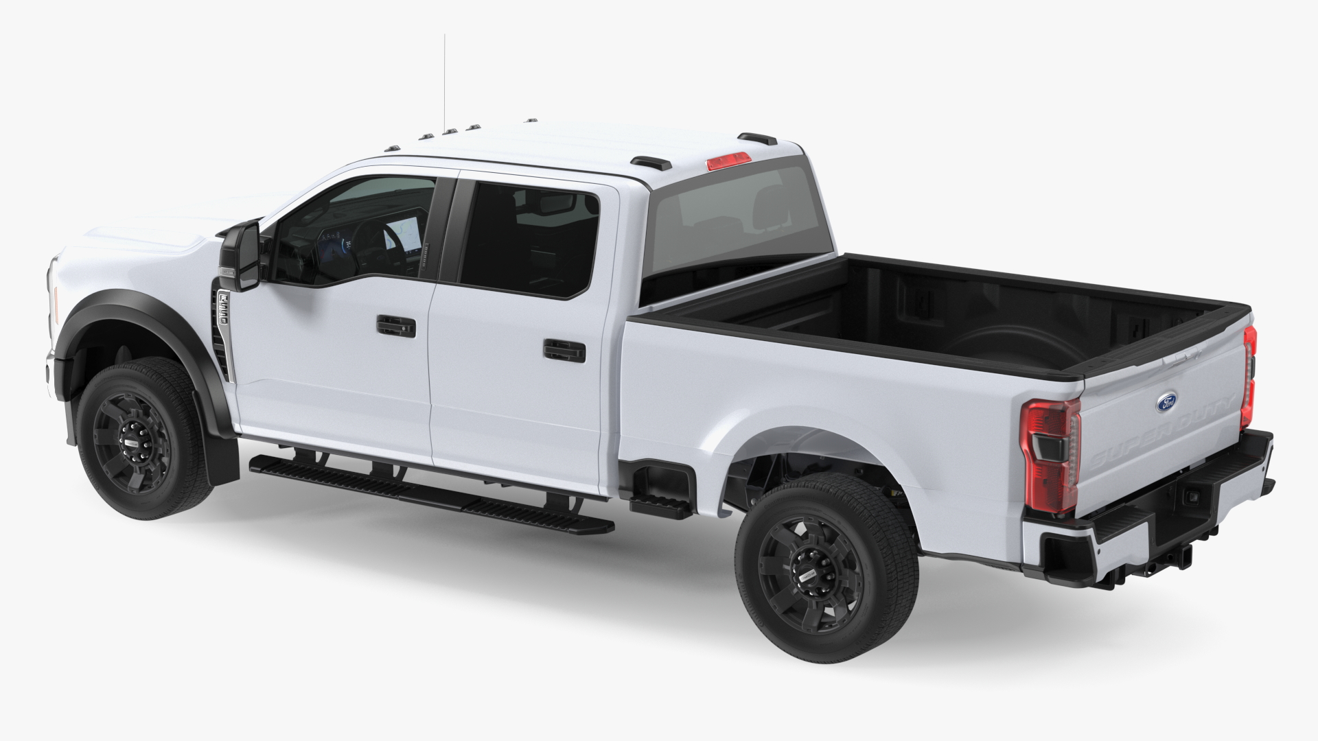 3D model White Pickup Ford Super Duty F550 Rigged
