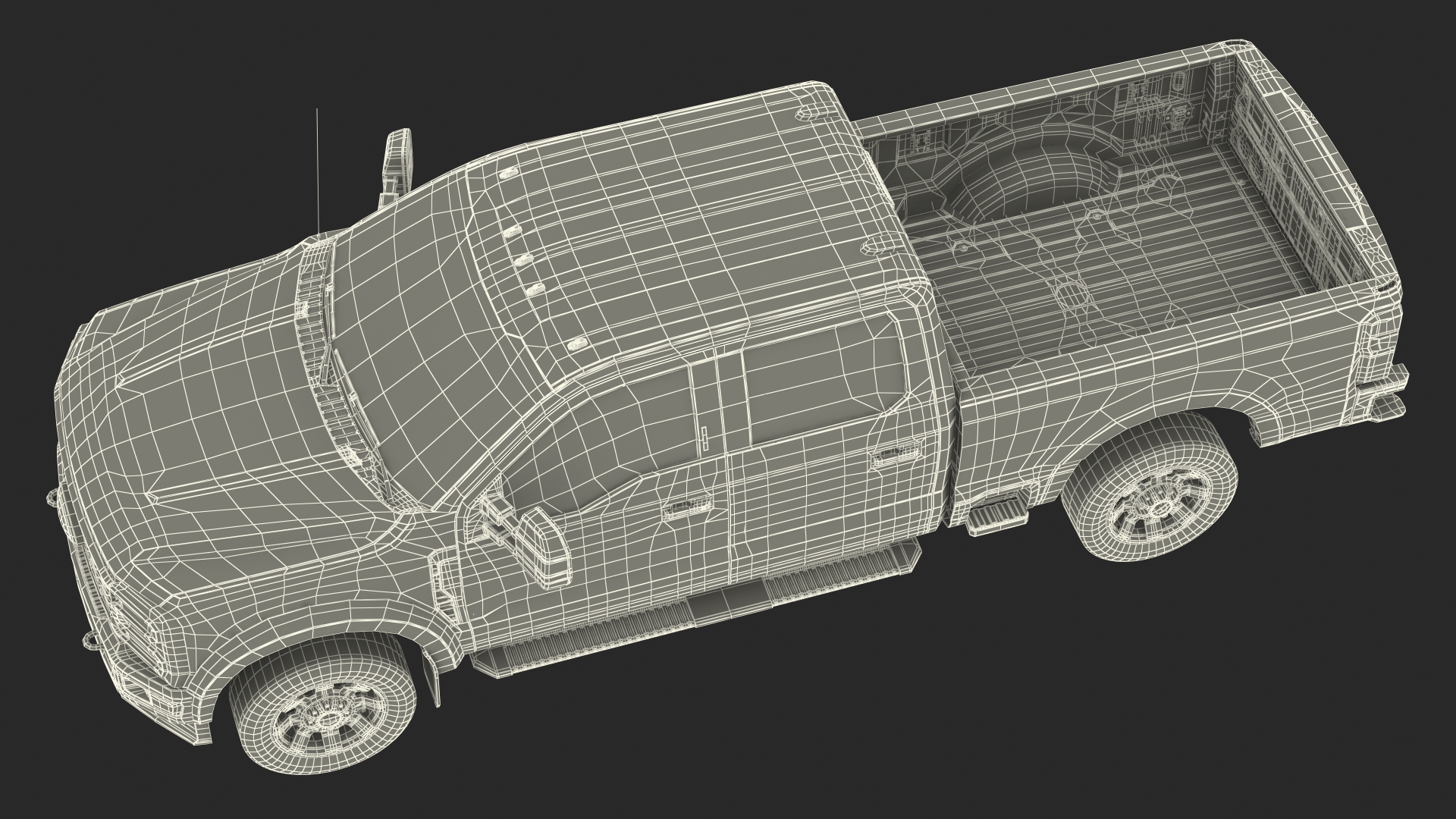 3D model White Pickup Ford Super Duty F550 Rigged
