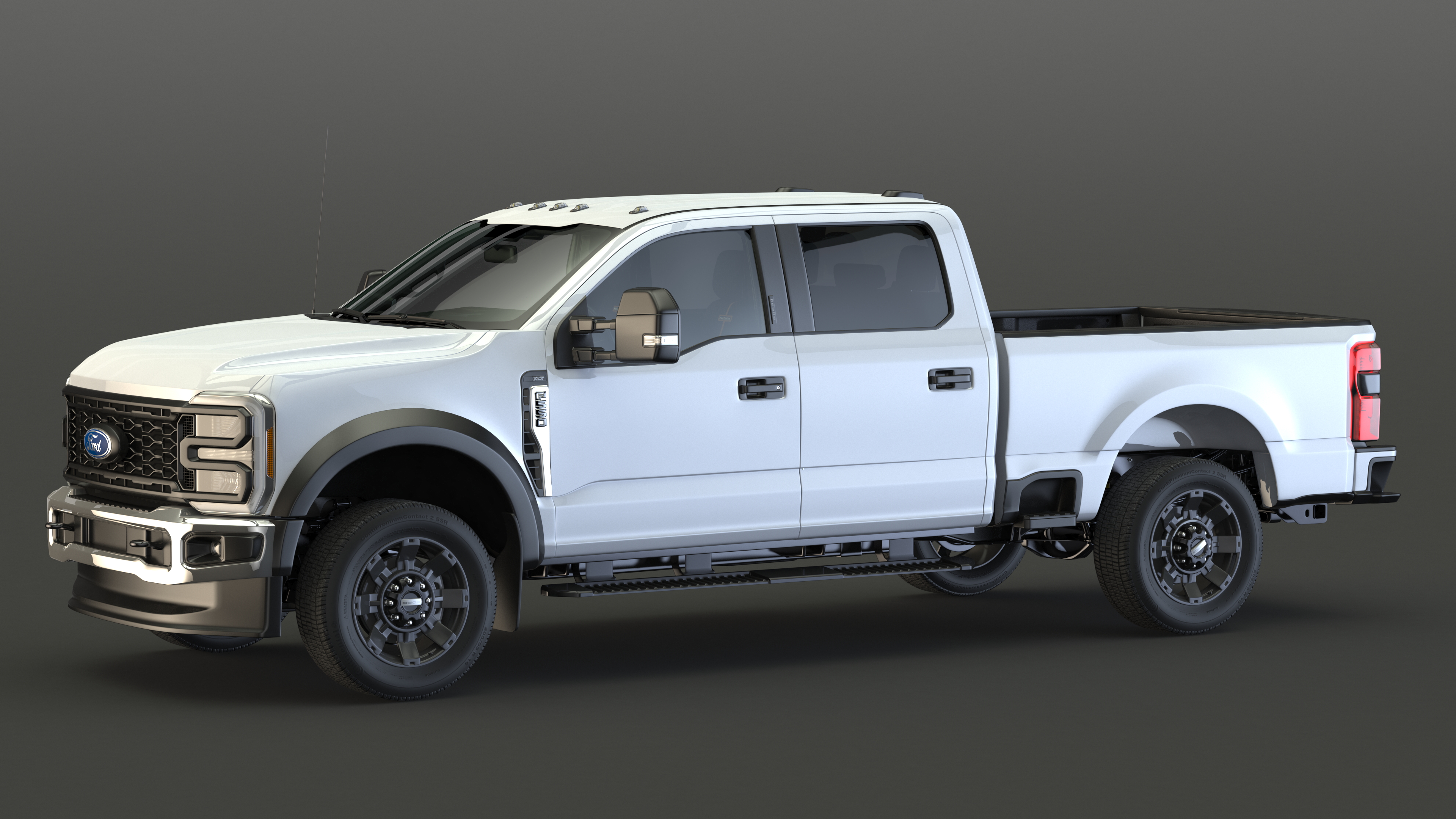 3D model White Pickup Ford Super Duty F550 Rigged