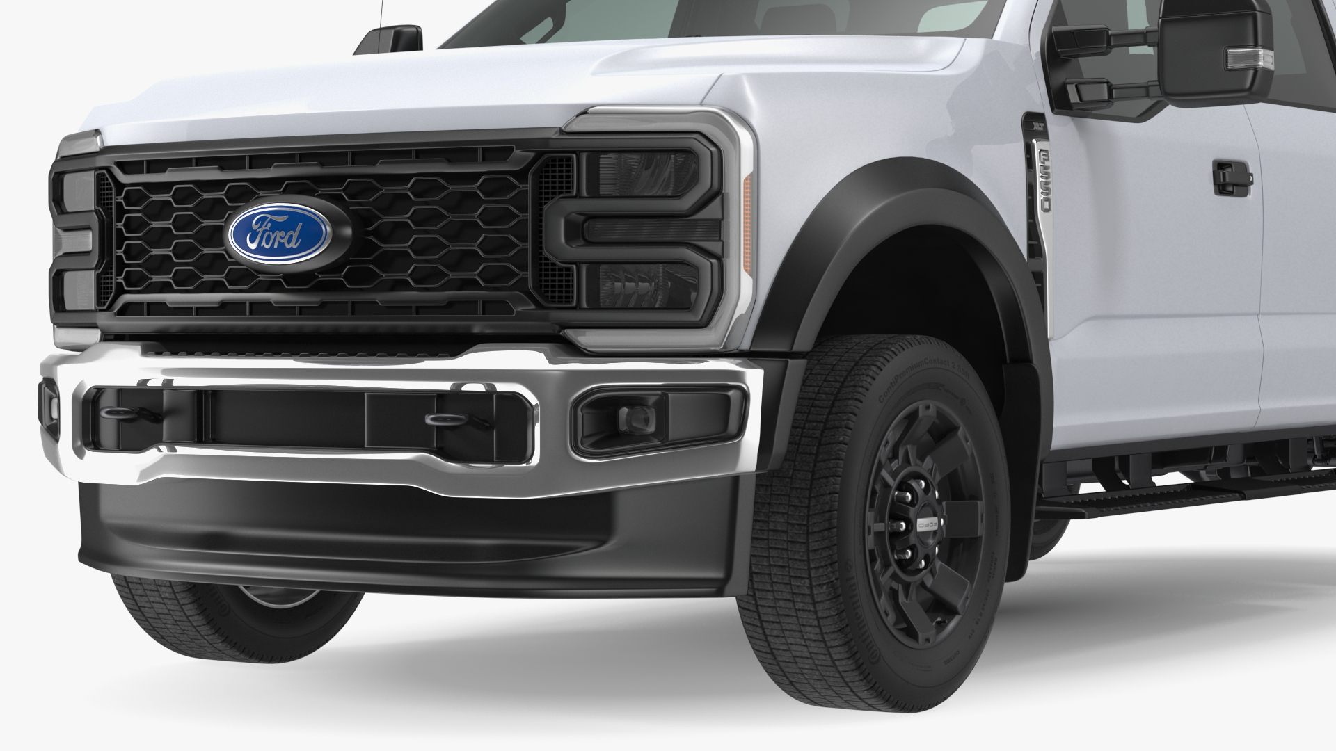 3D model White Pickup Ford Super Duty F550 Rigged