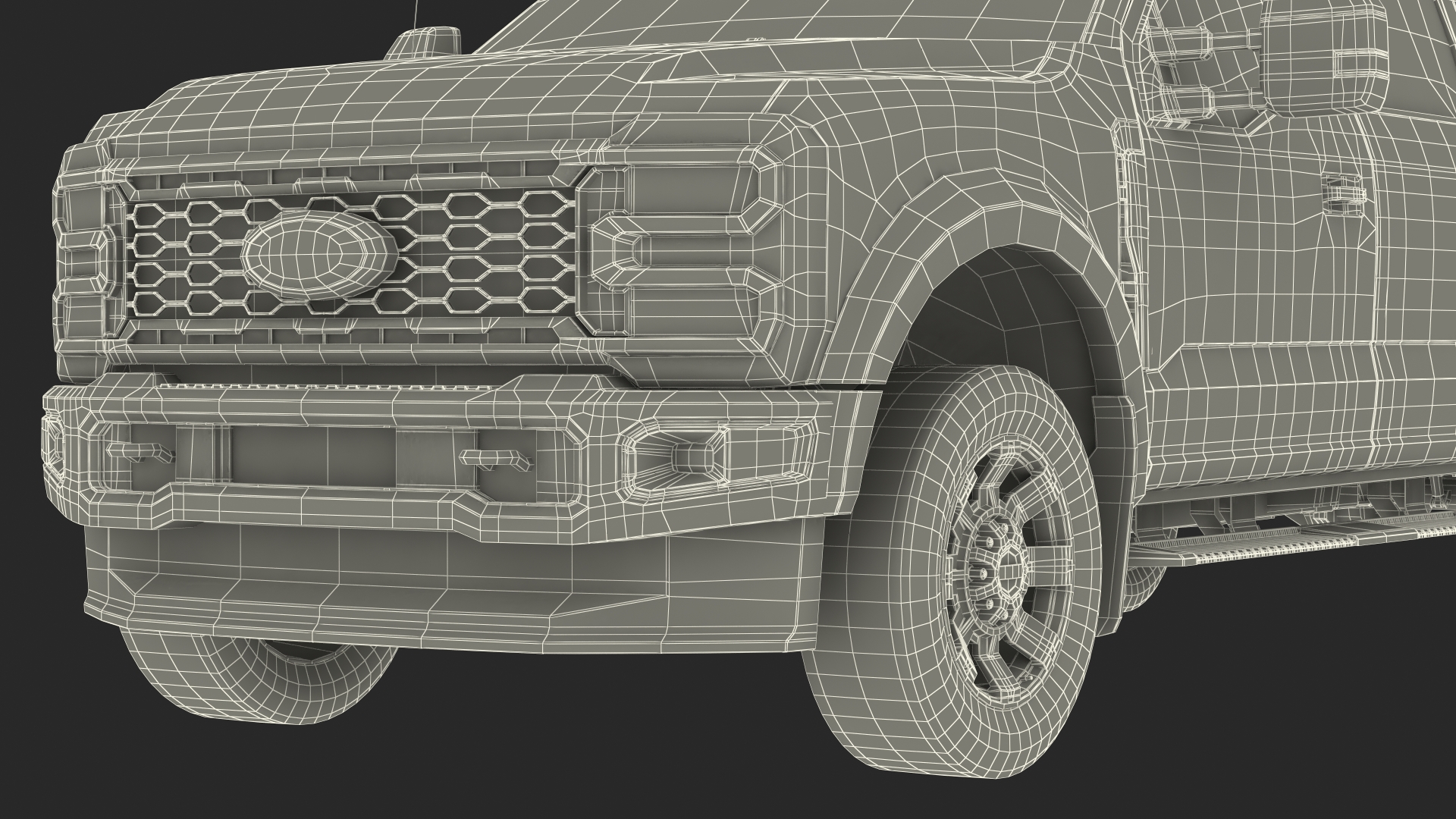3D model White Pickup Ford Super Duty F550 Rigged