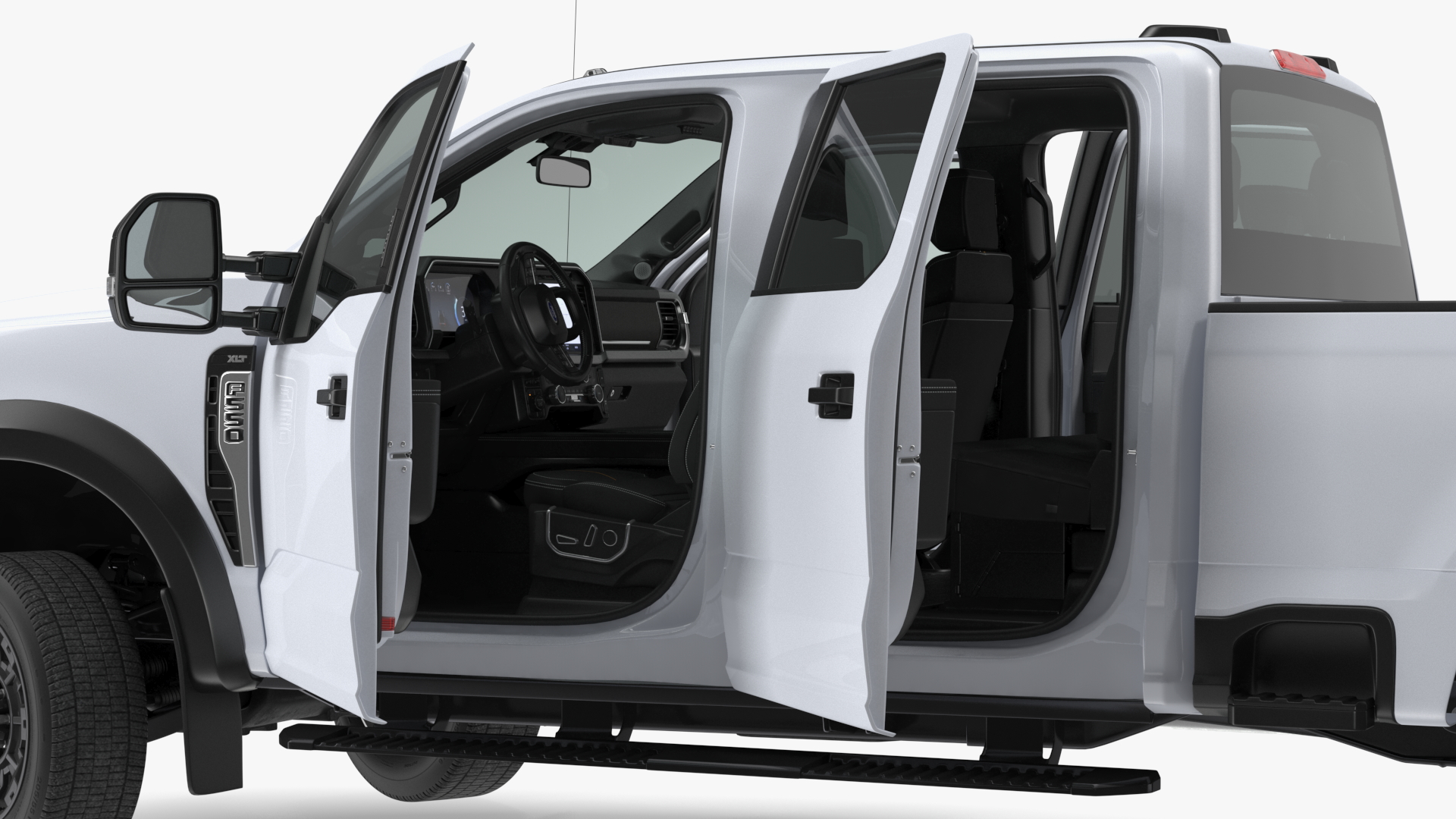 3D model White Pickup Ford Super Duty F550 Rigged