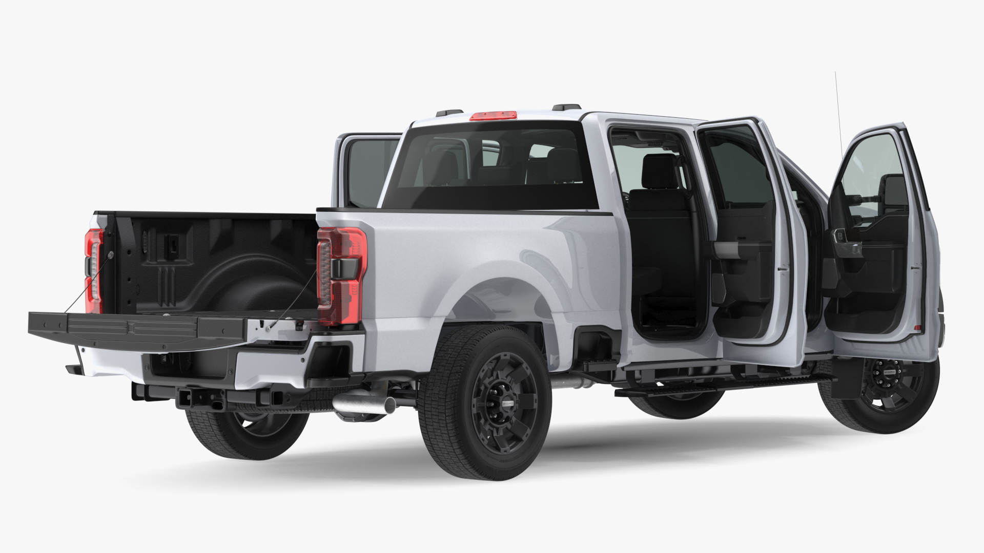 3D model White Pickup Ford Super Duty F550 Rigged