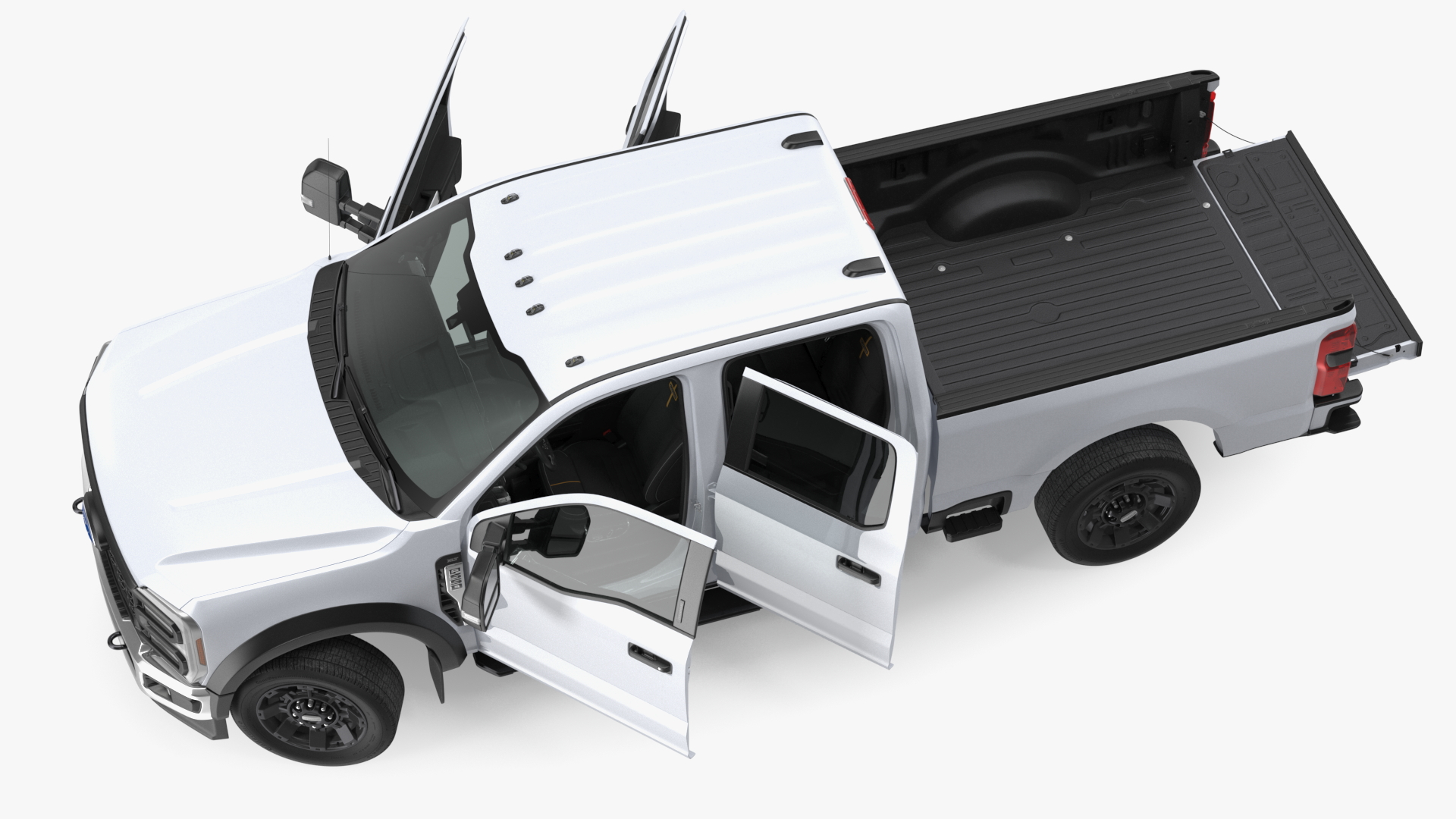 3D model White Pickup Ford Super Duty F550 Rigged