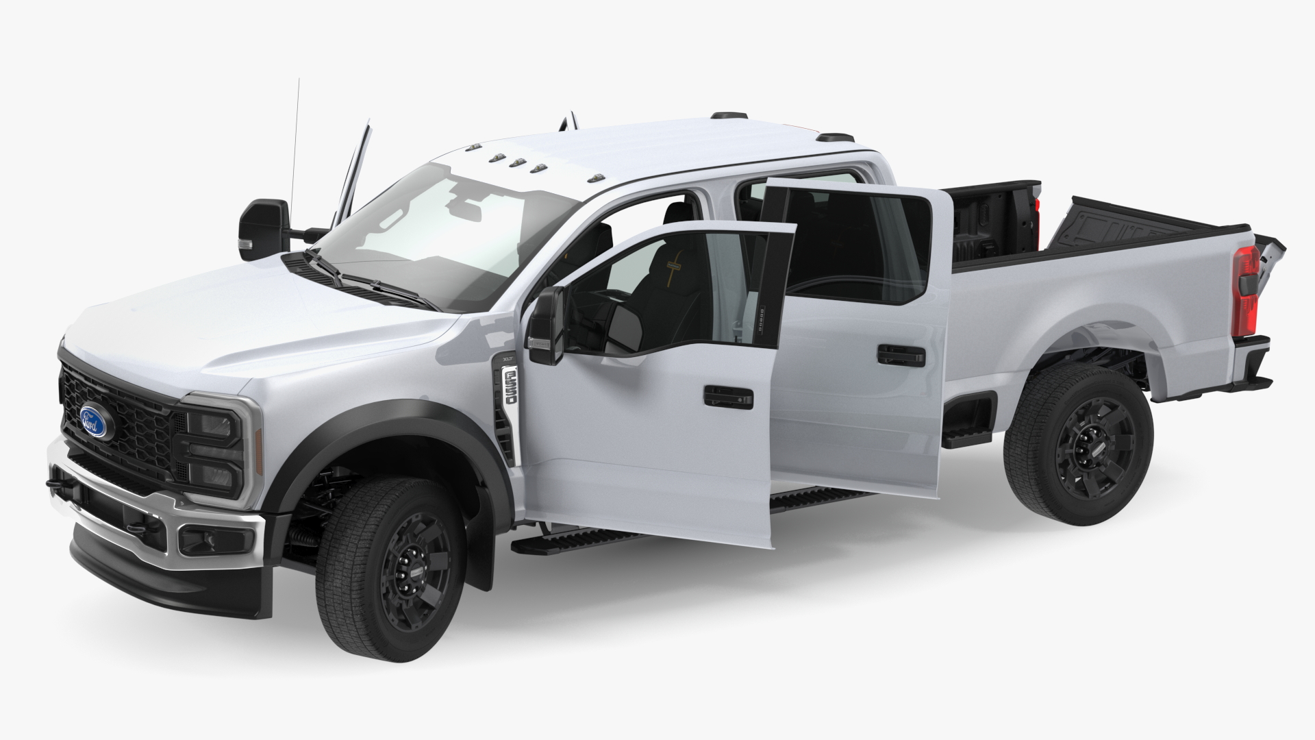 3D model White Pickup Ford Super Duty F550 Rigged