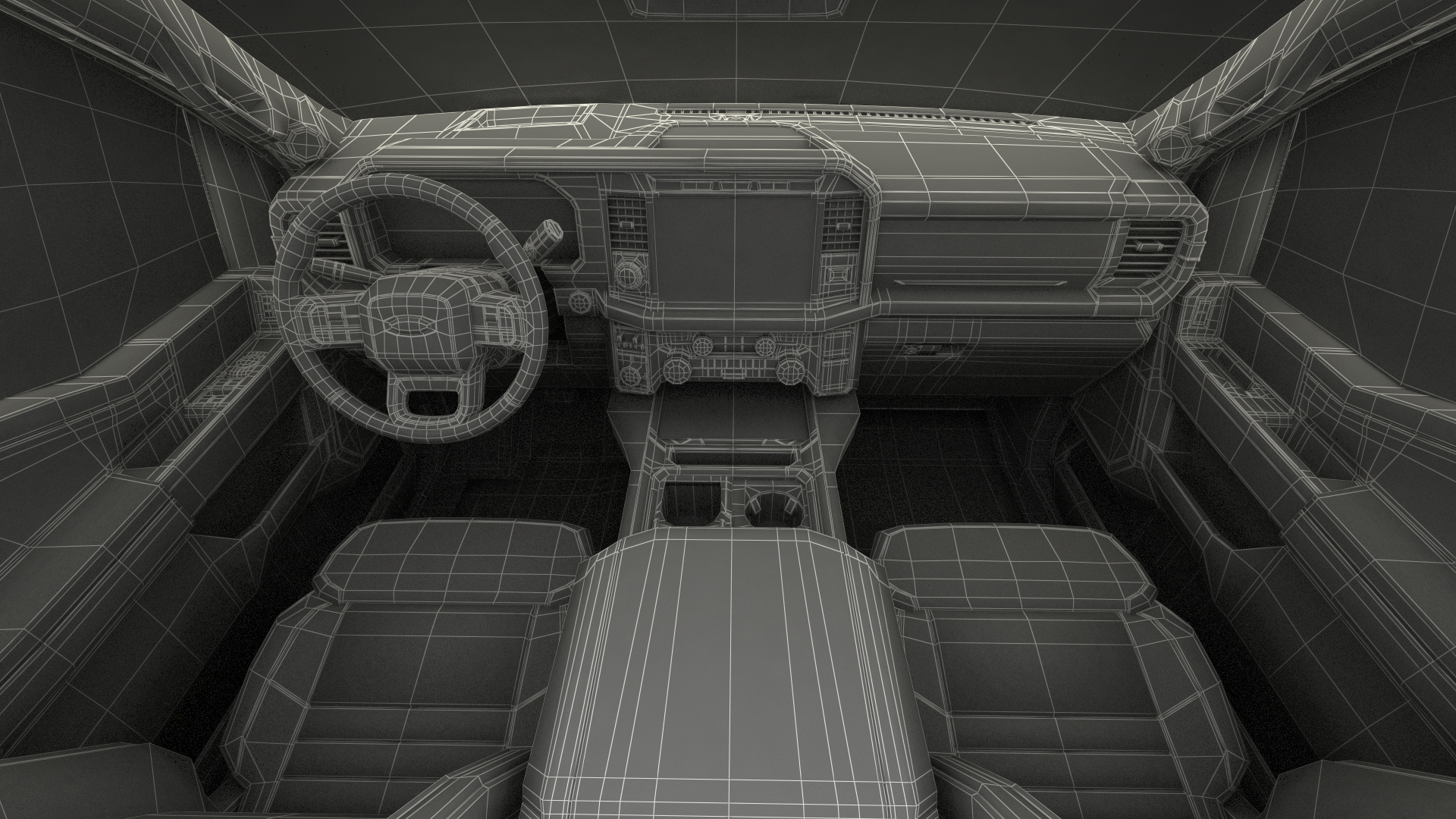 3D model White Pickup Ford Super Duty F550 Rigged