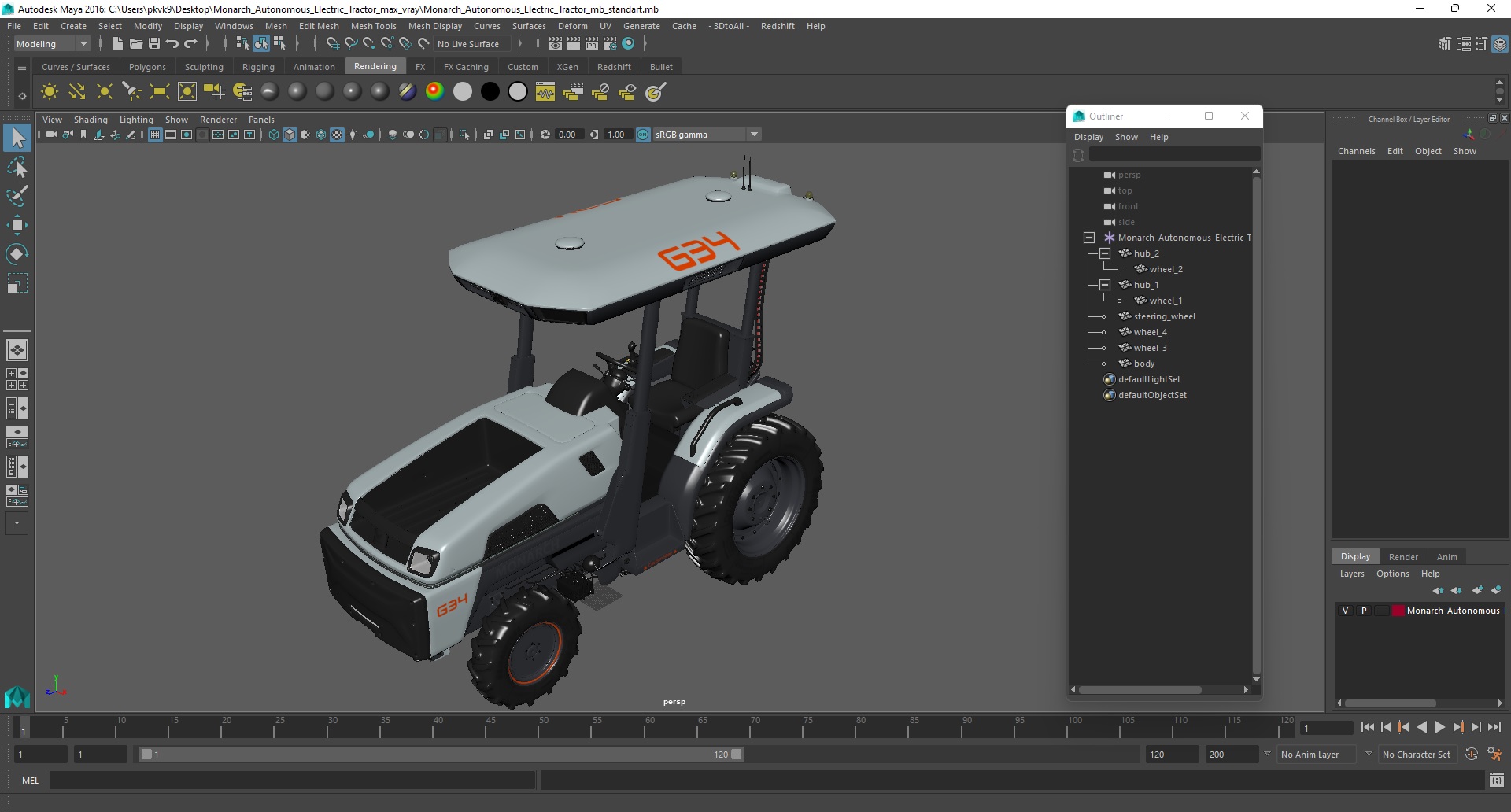 3D model Monarch Autonomous Electric Tractor