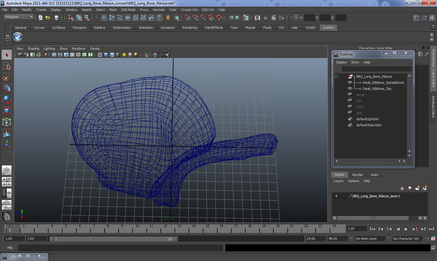 3D model BBQ Long Bone Ribeye
