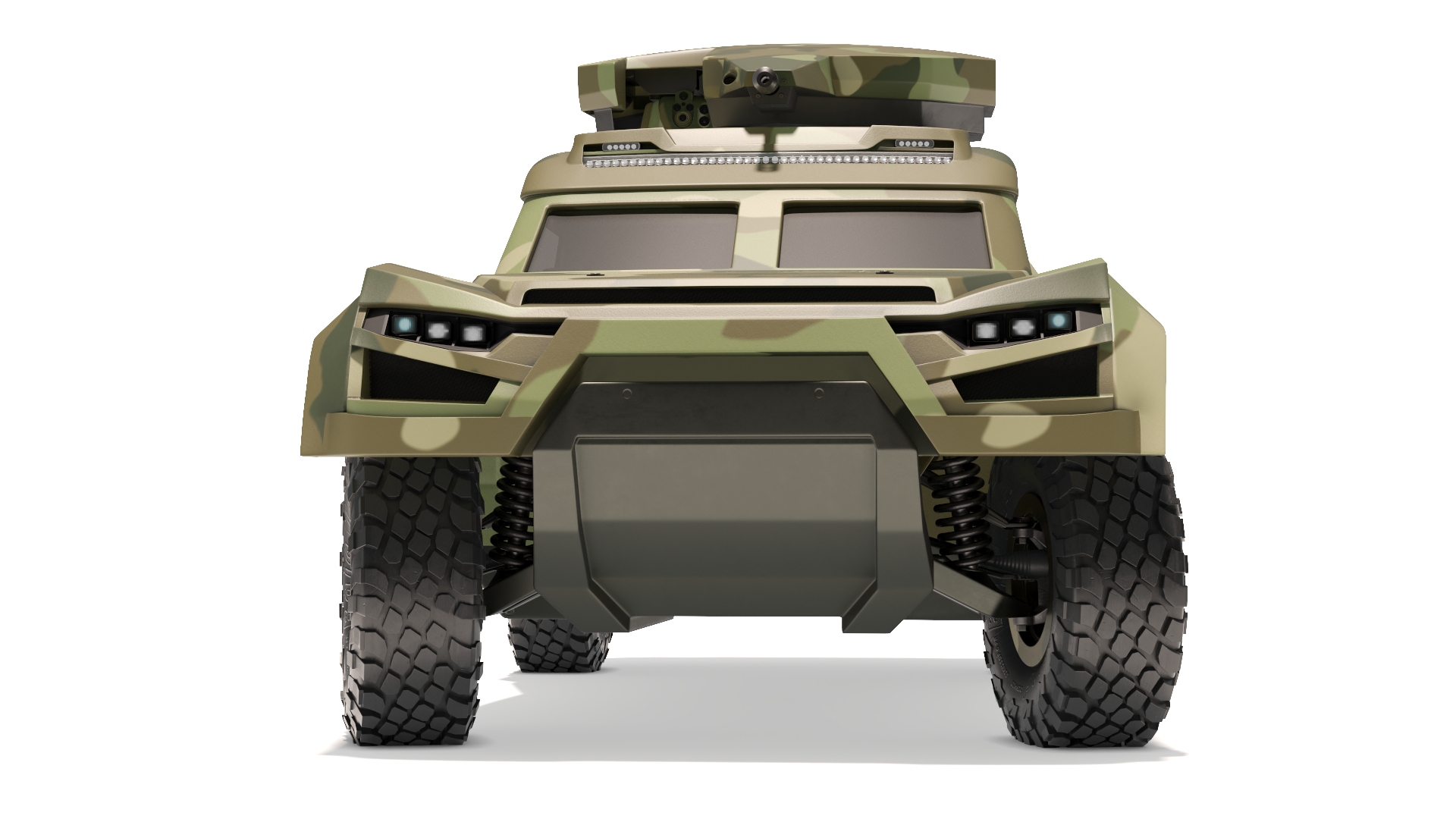 Military Interceptor Vehicle in Camouflage Rigged 3D model