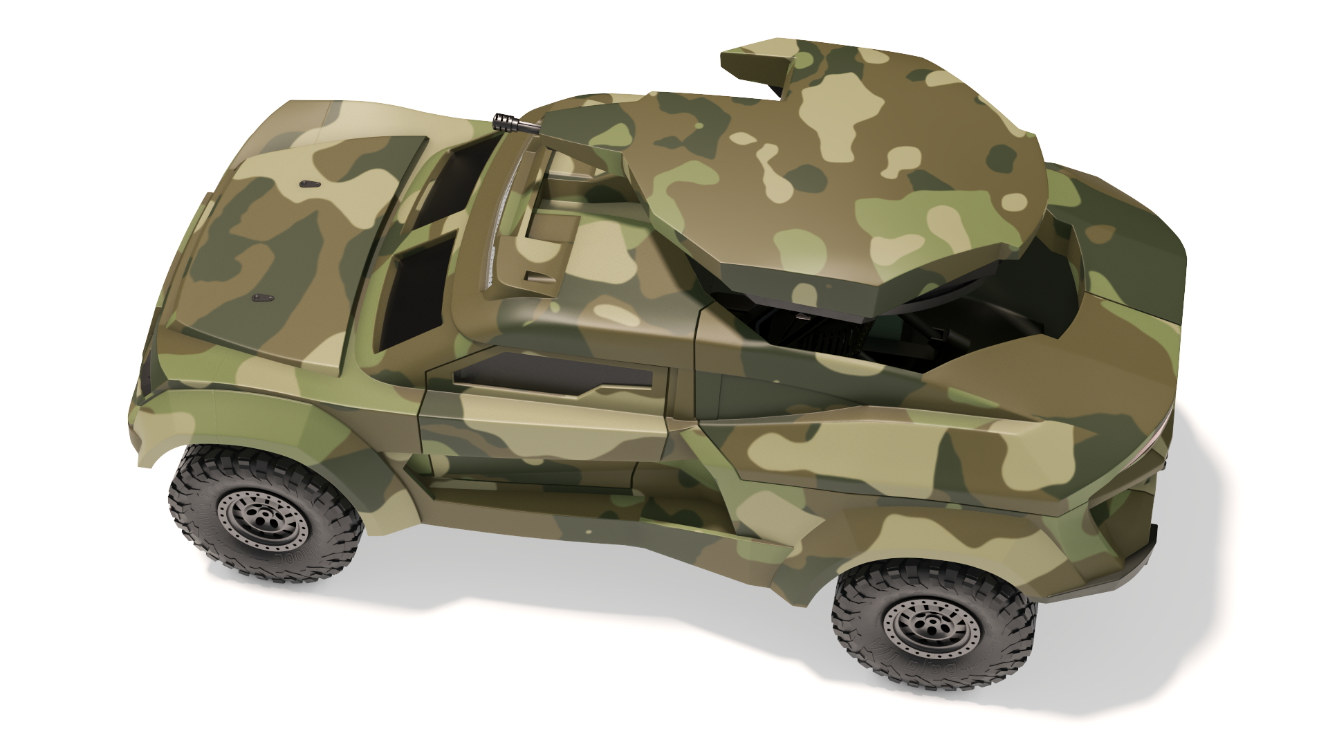 Military Interceptor Vehicle in Camouflage Rigged 3D model