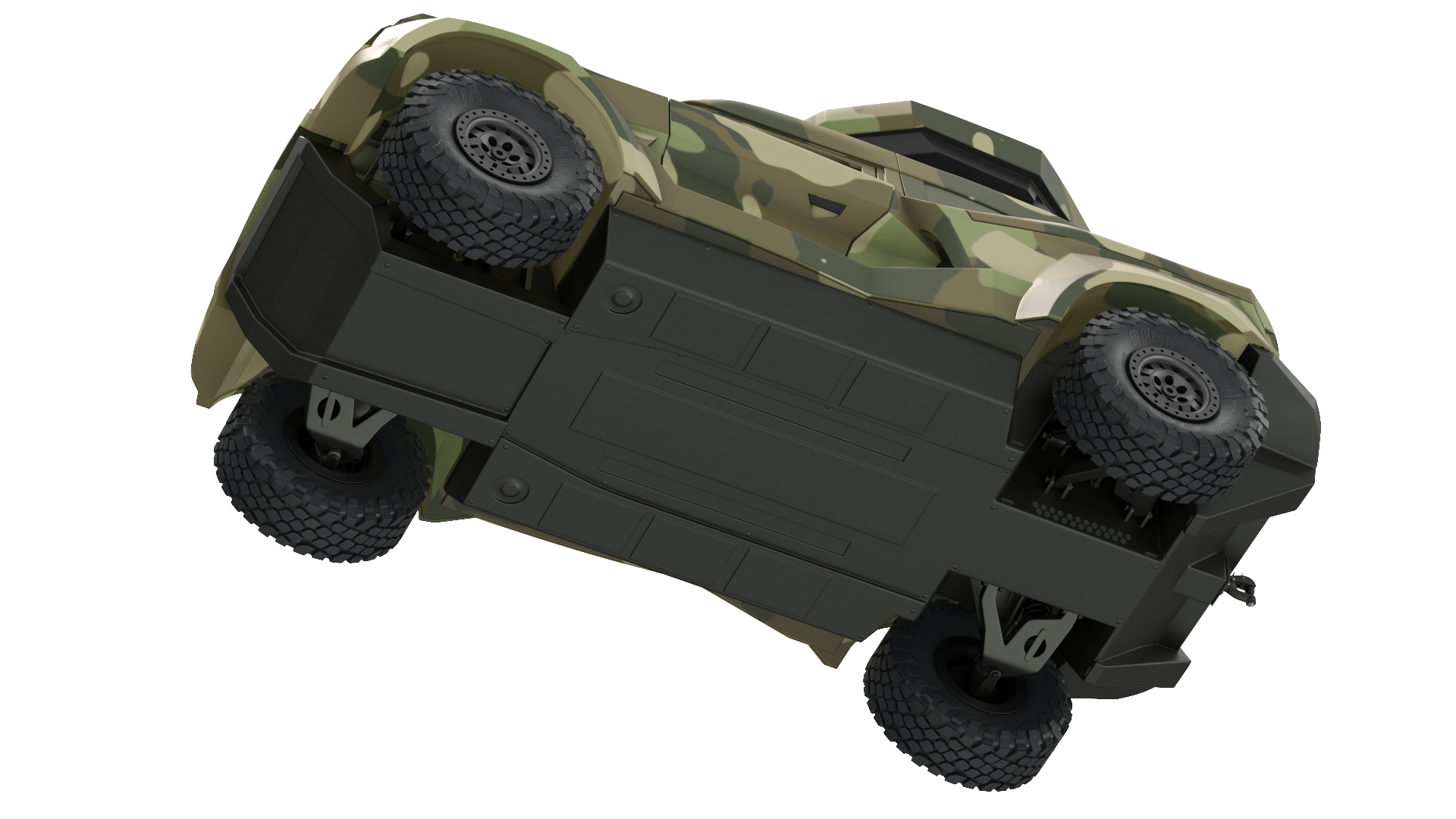 Military Interceptor Vehicle in Camouflage Rigged 3D model