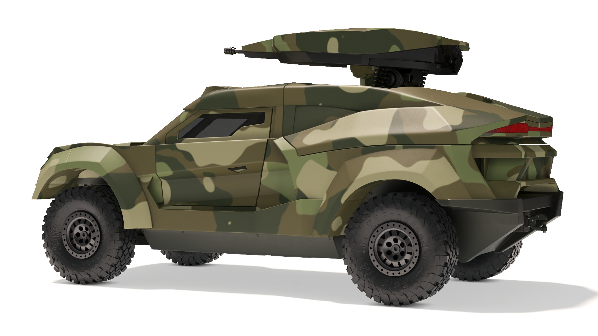 Military Interceptor Vehicle in Camouflage Rigged 3D model