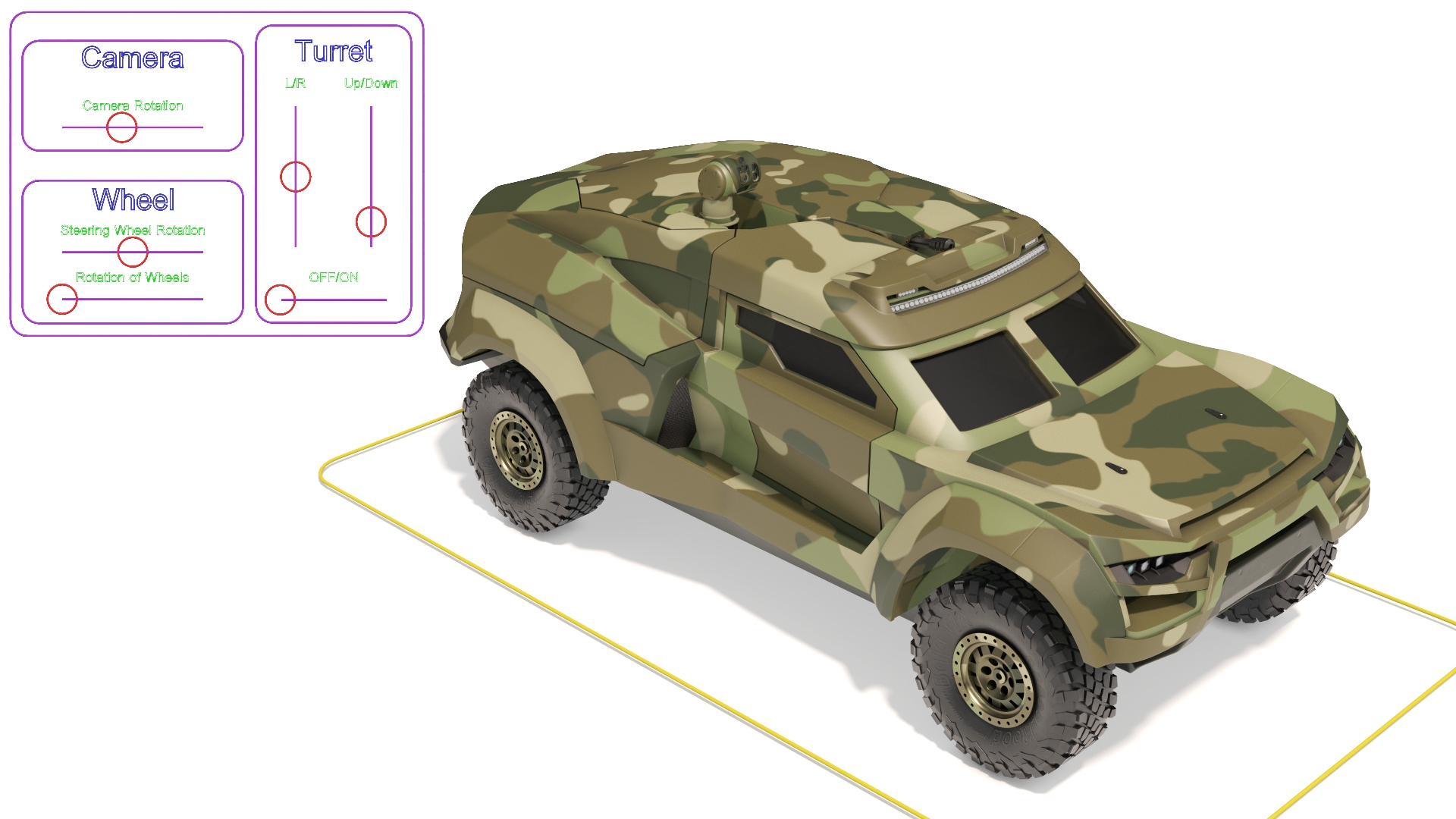 Military Interceptor Vehicle in Camouflage Rigged 3D model