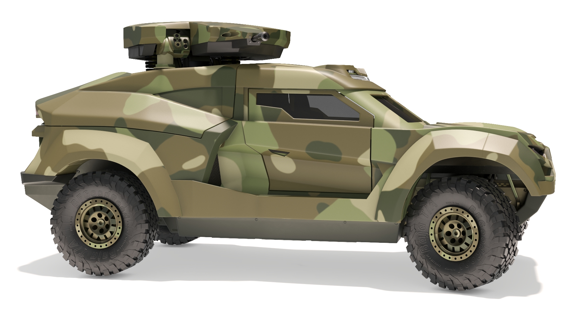 Military Interceptor Vehicle in Camouflage Rigged 3D model