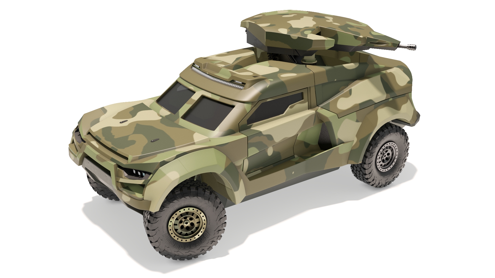 Military Interceptor Vehicle in Camouflage Rigged 3D model