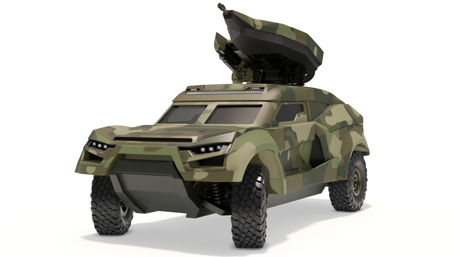 Military Interceptor Vehicle in Camouflage Rigged 3D model