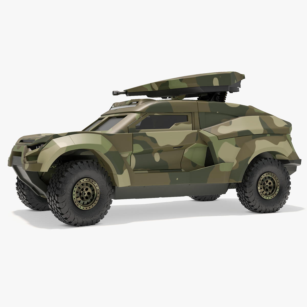 Military Interceptor Vehicle in Camouflage Rigged 3D model