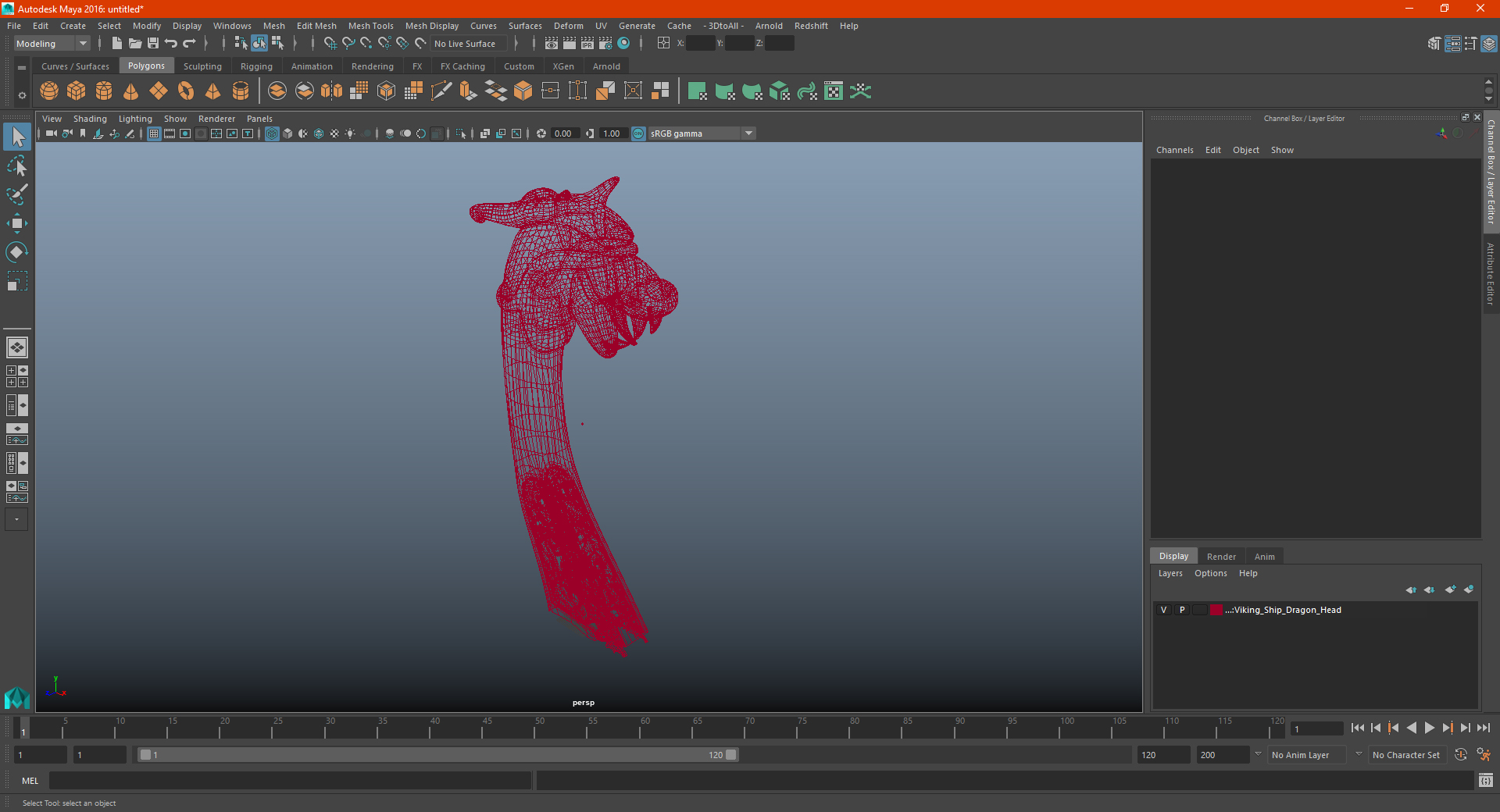3D Viking Ship Dragon Head model