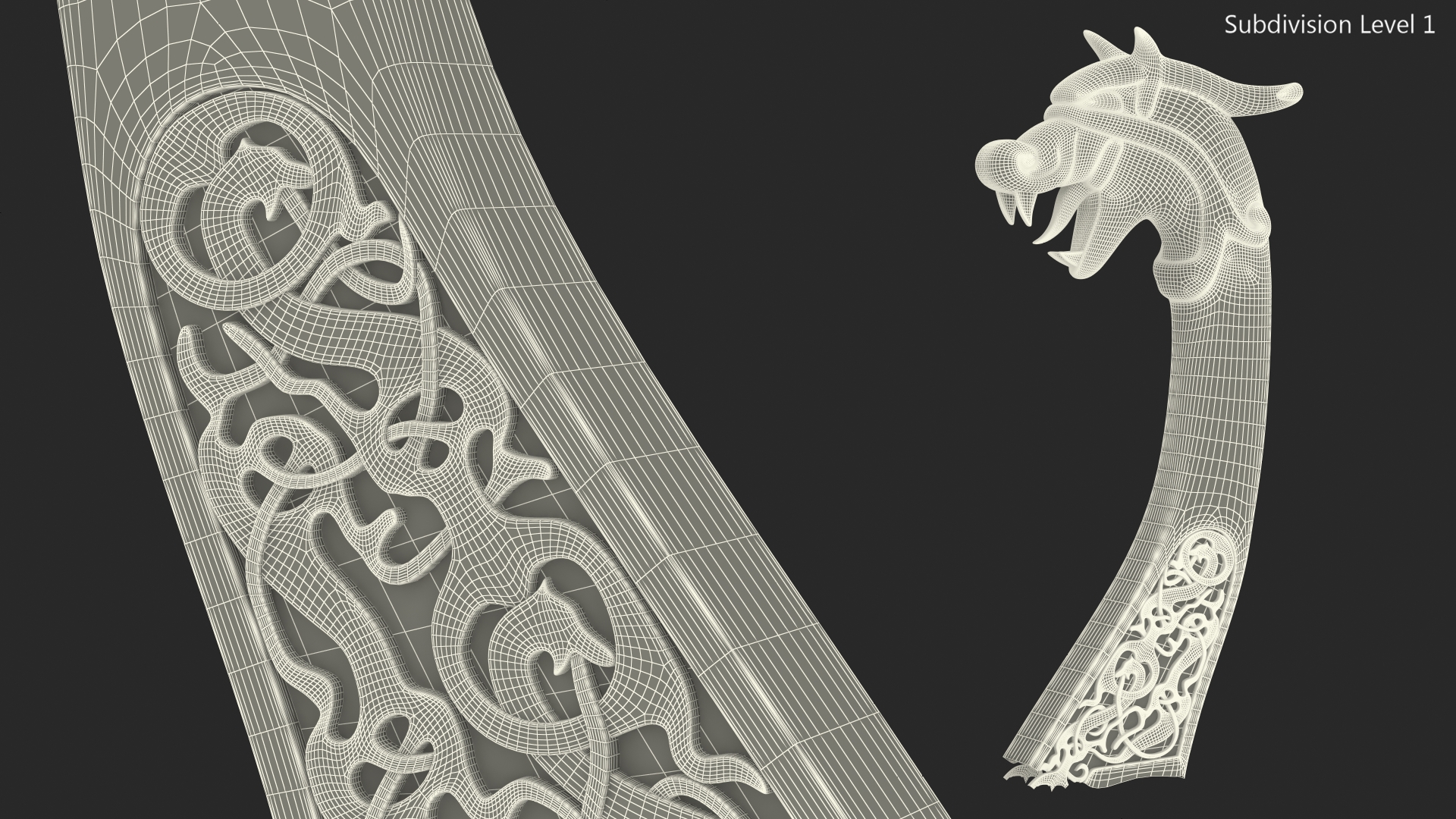 3D Viking Ship Dragon Head model