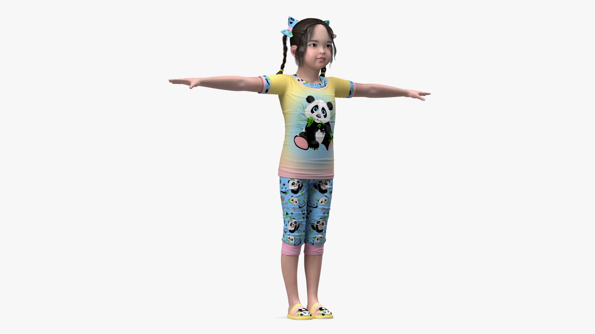 Asian Girl Baby in Pajamas Rigged for Cinema 4D 3D