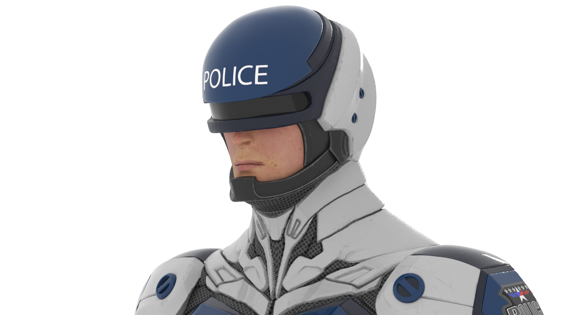 Sci Fi Cop with Robotic Dog Rigged 3D model