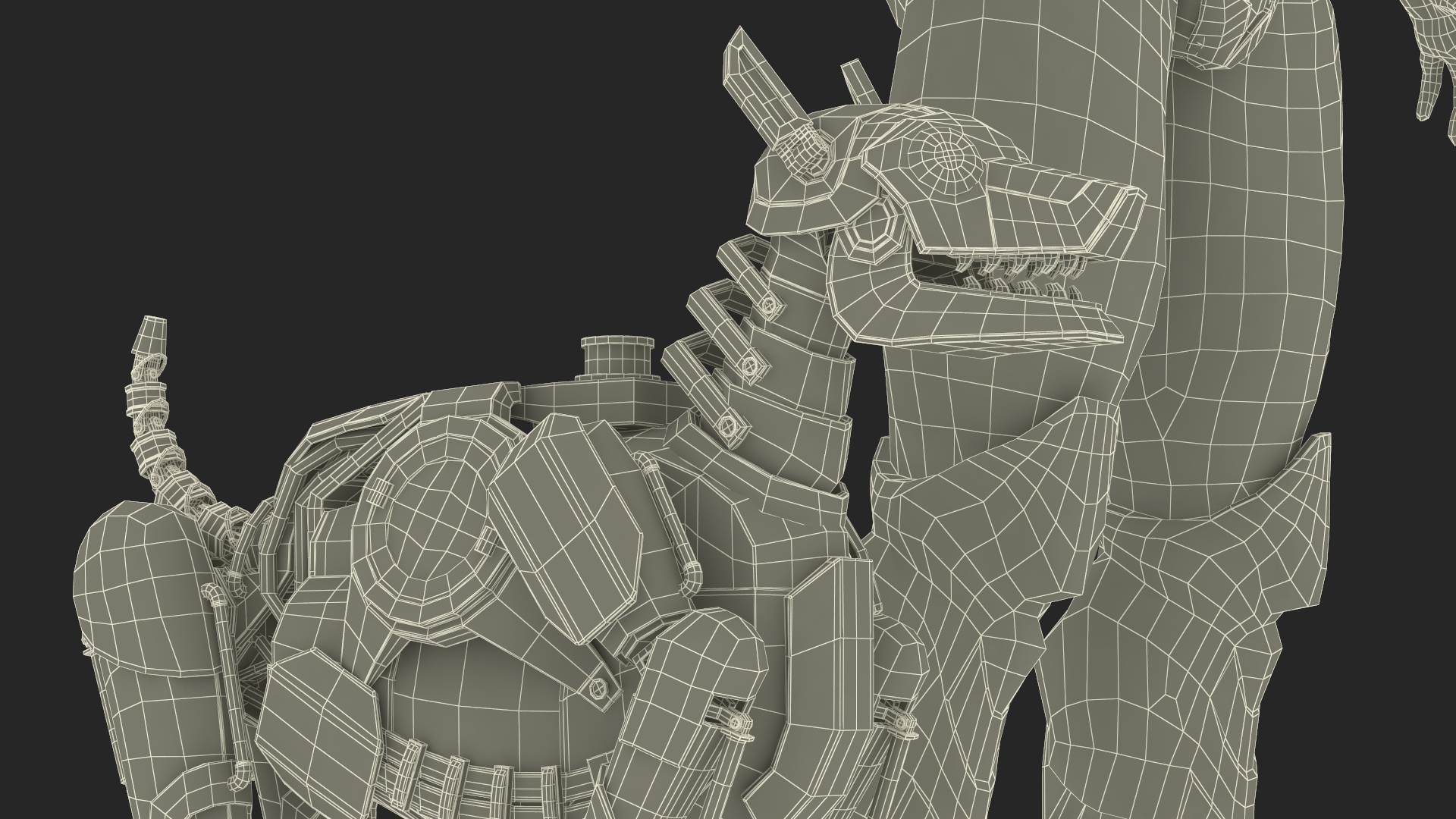 Sci Fi Cop with Robotic Dog Rigged 3D model