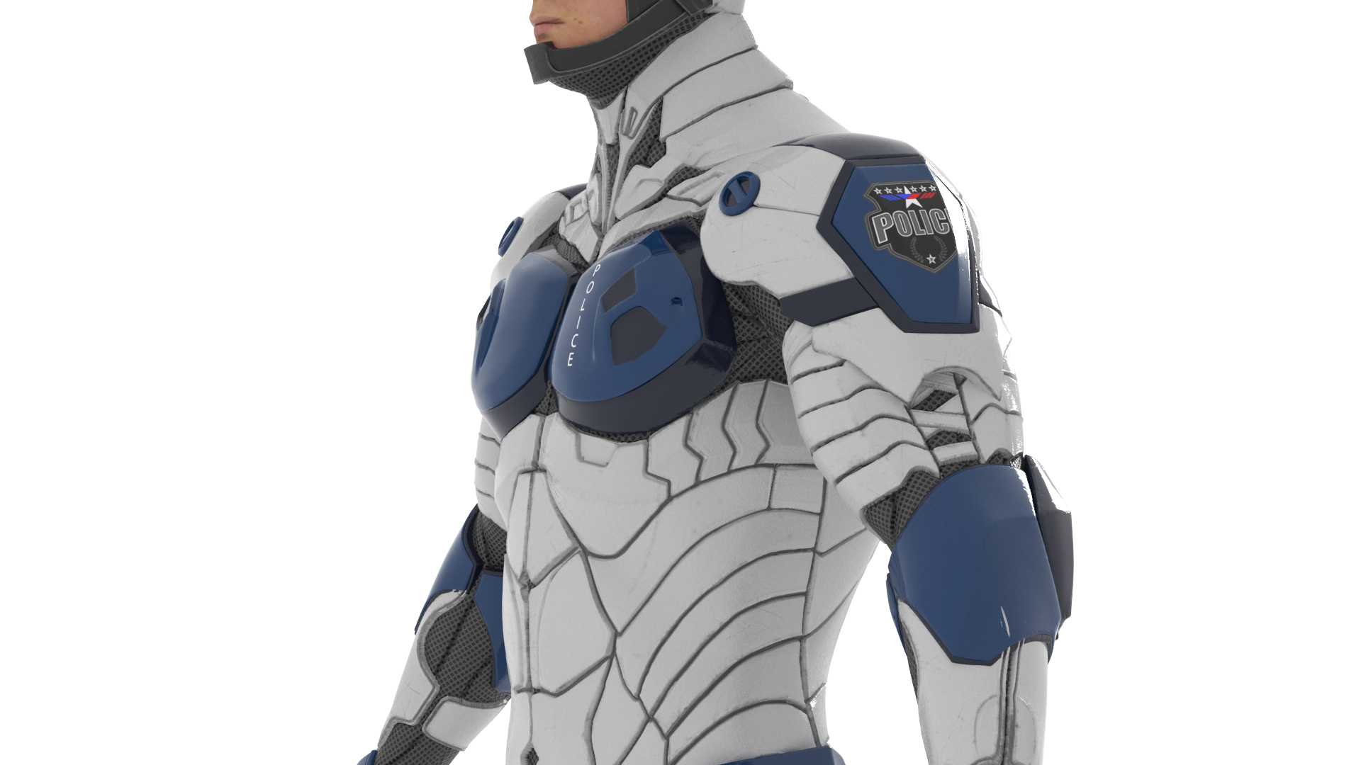 Sci Fi Cop with Robotic Dog Rigged 3D model