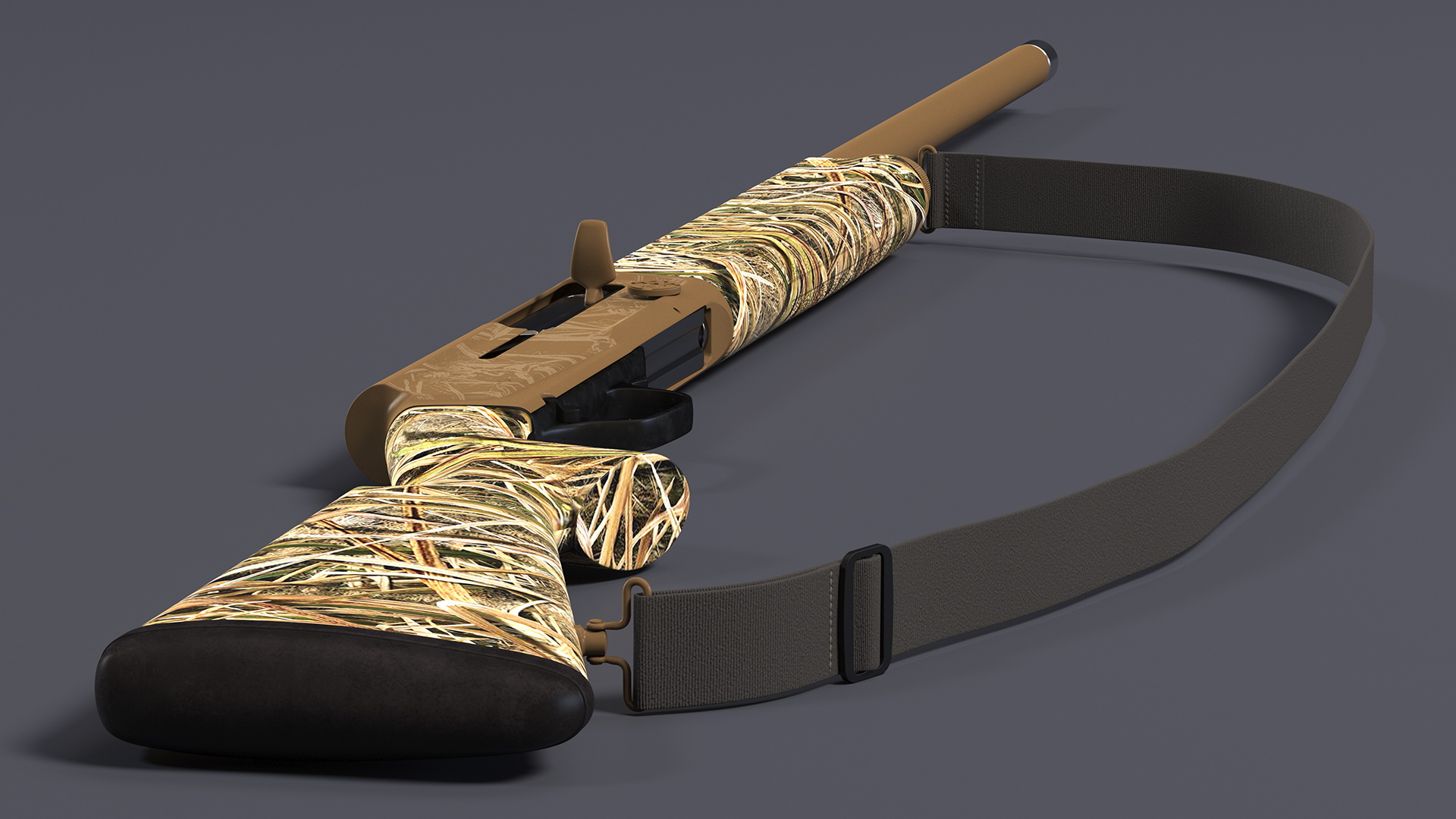 Modern Hunter in Forest Camo Fur Rigged 3D model