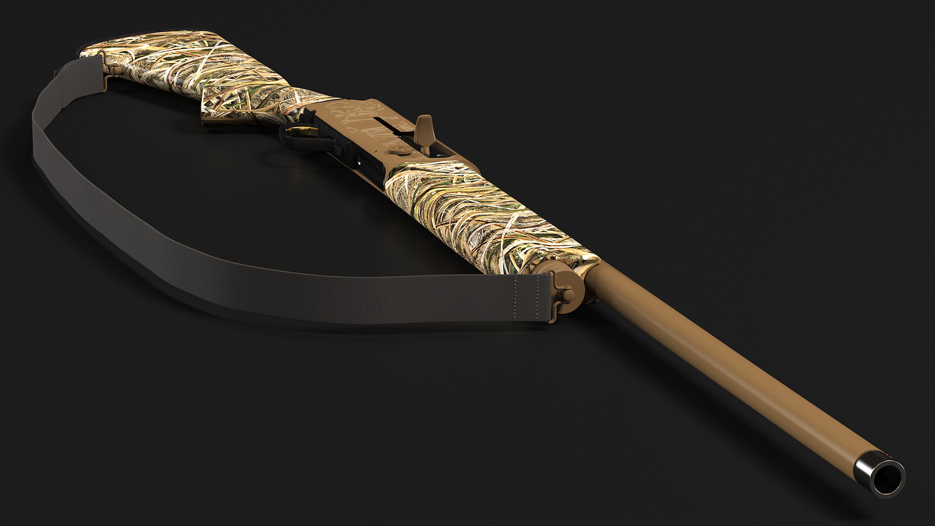 Modern Hunter in Forest Camo Fur Rigged 3D model