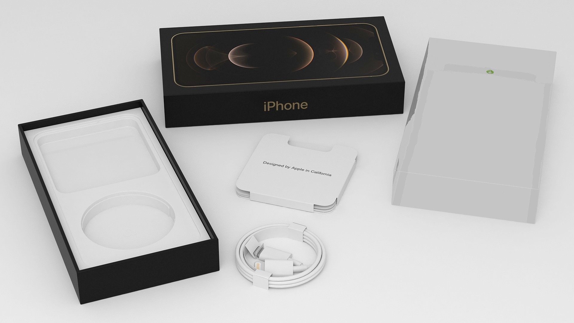 3D iPhone 12 Pro Max Box Gold