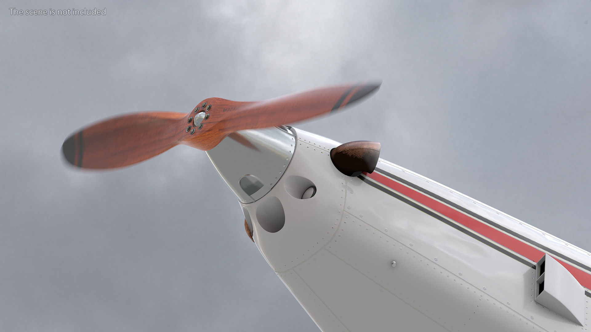 3D Vintage Wooden Airplane Propeller model