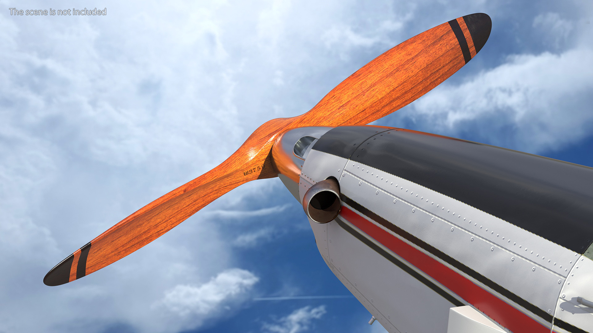 3D Vintage Wooden Airplane Propeller model