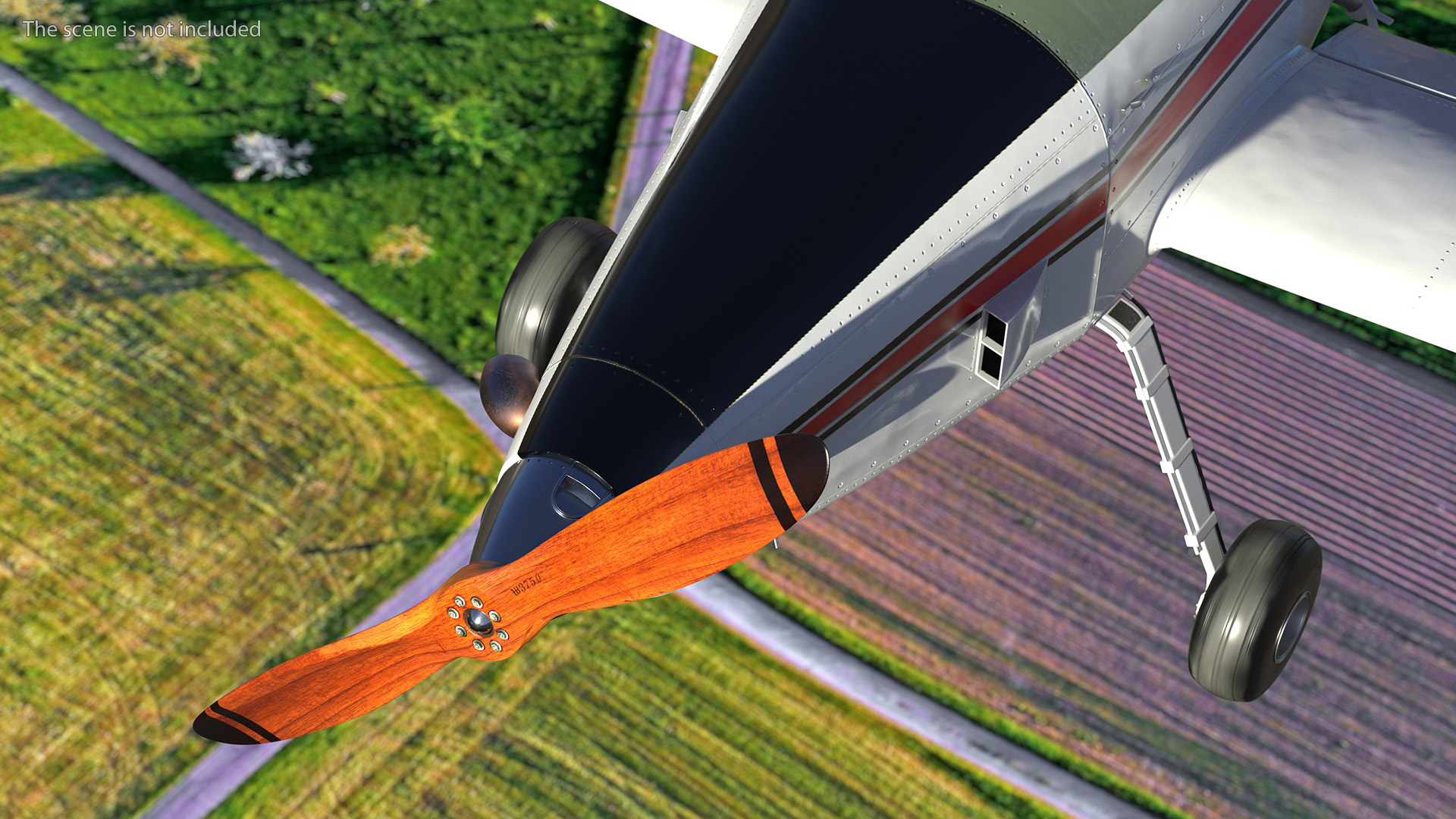 3D Vintage Wooden Airplane Propeller model