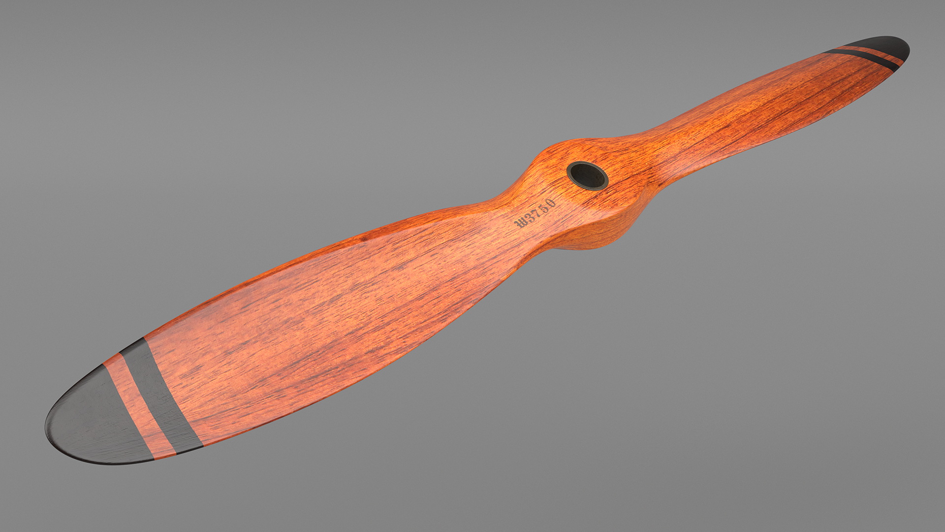 3D Vintage Wooden Airplane Propeller model