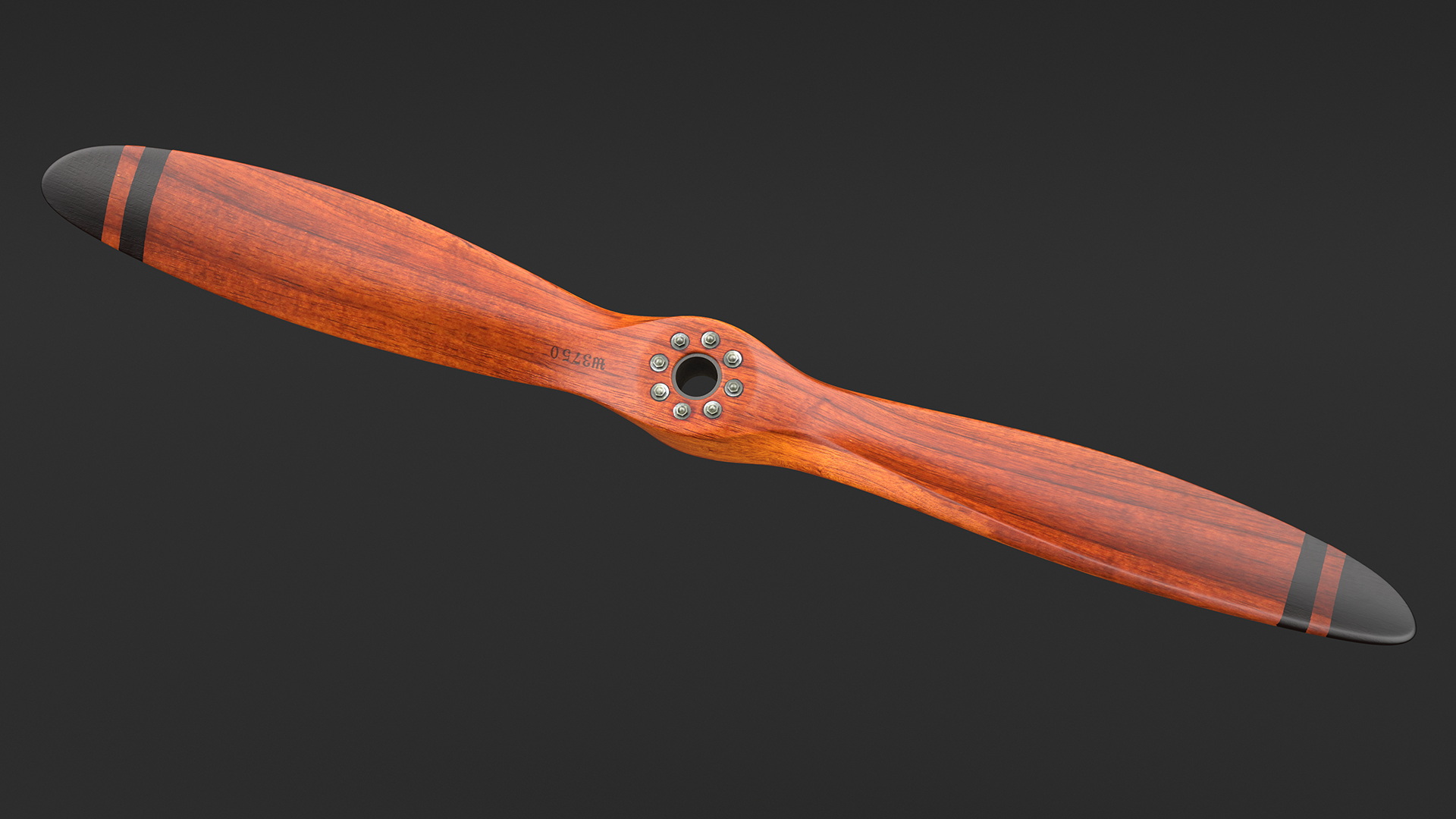 3D Vintage Wooden Airplane Propeller model