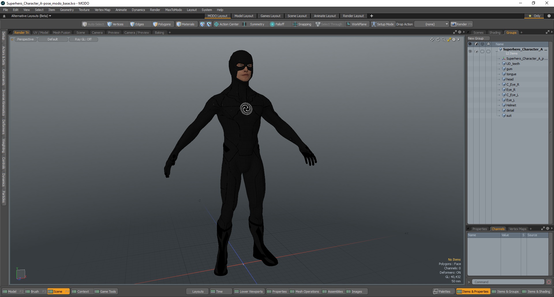 3D Superhero Character A-pose