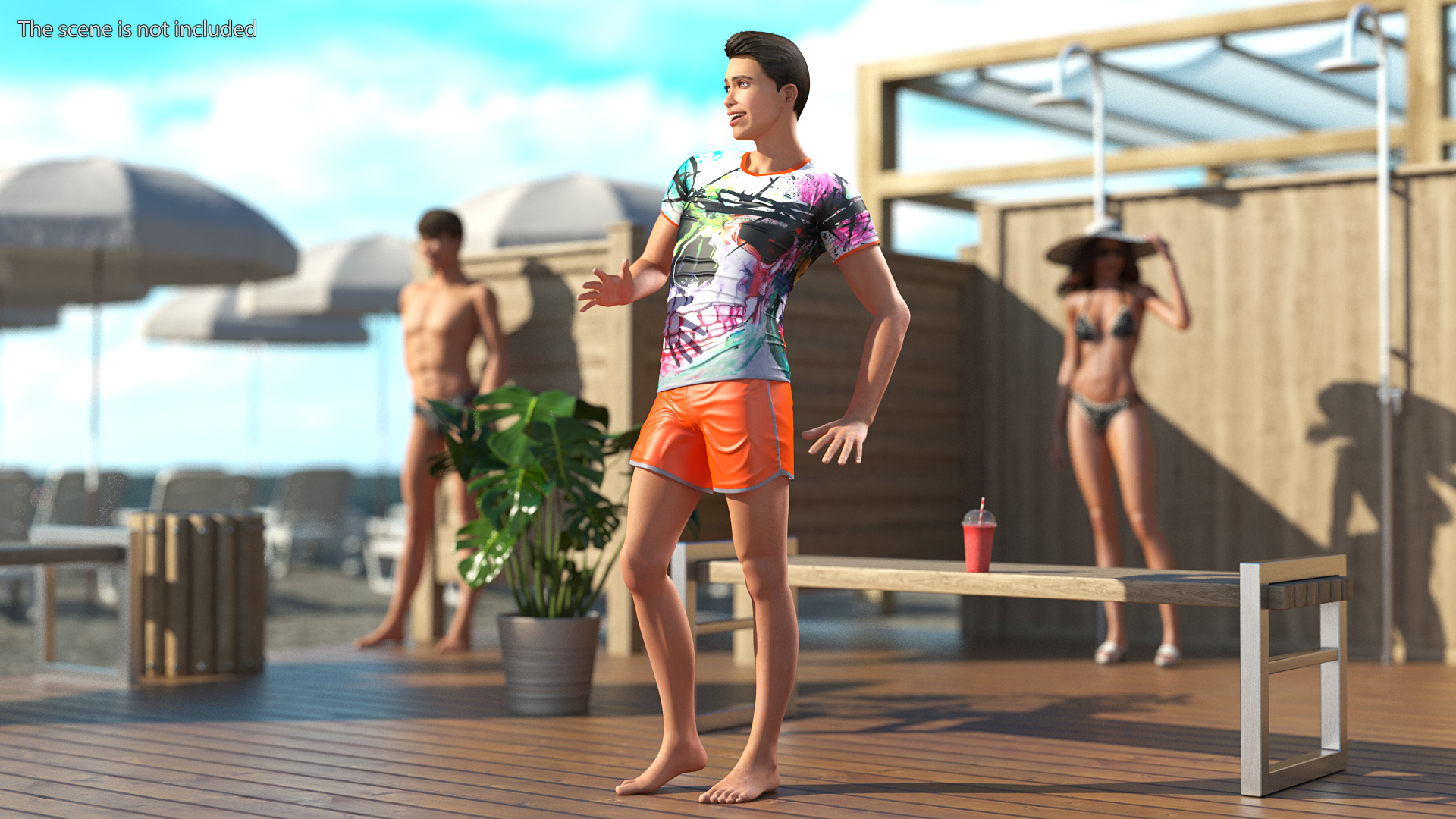 3D Teen Boy Summer Clothes model