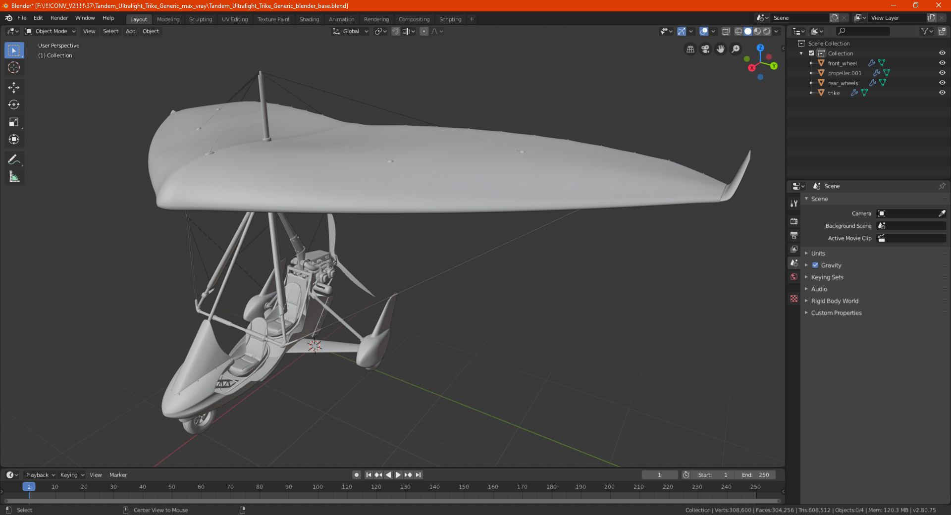 3D Tandem Ultralight Trike Generic