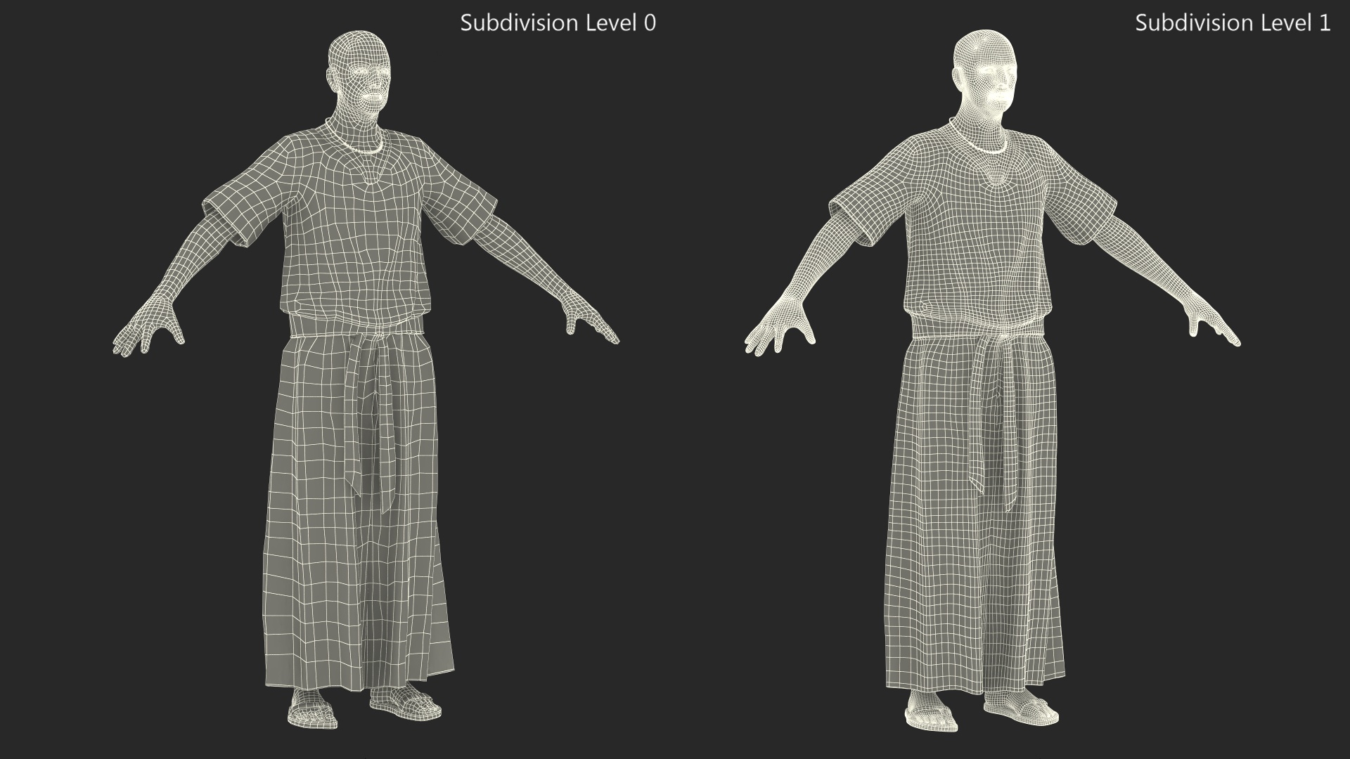 3D Ancient Priest A-Pose