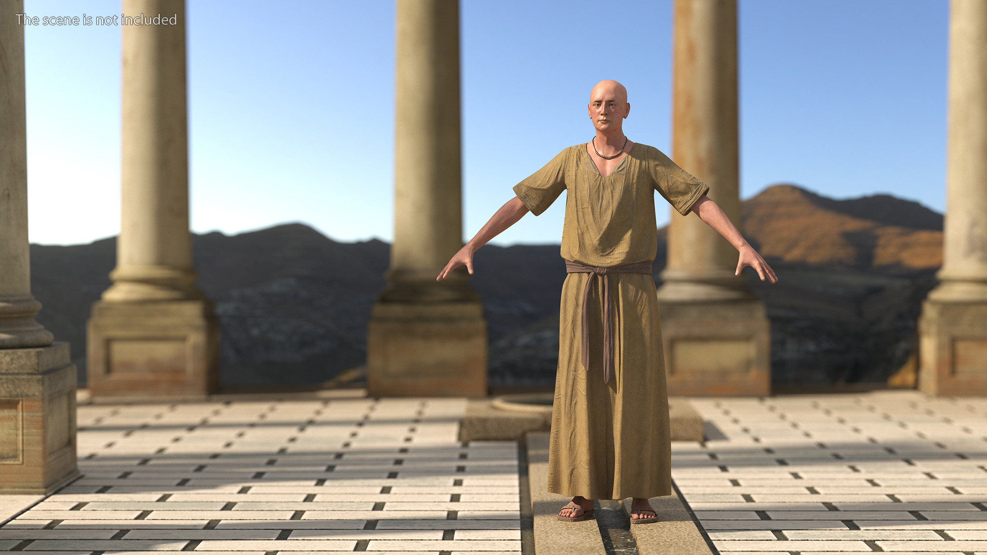 3D Ancient Priest A-Pose