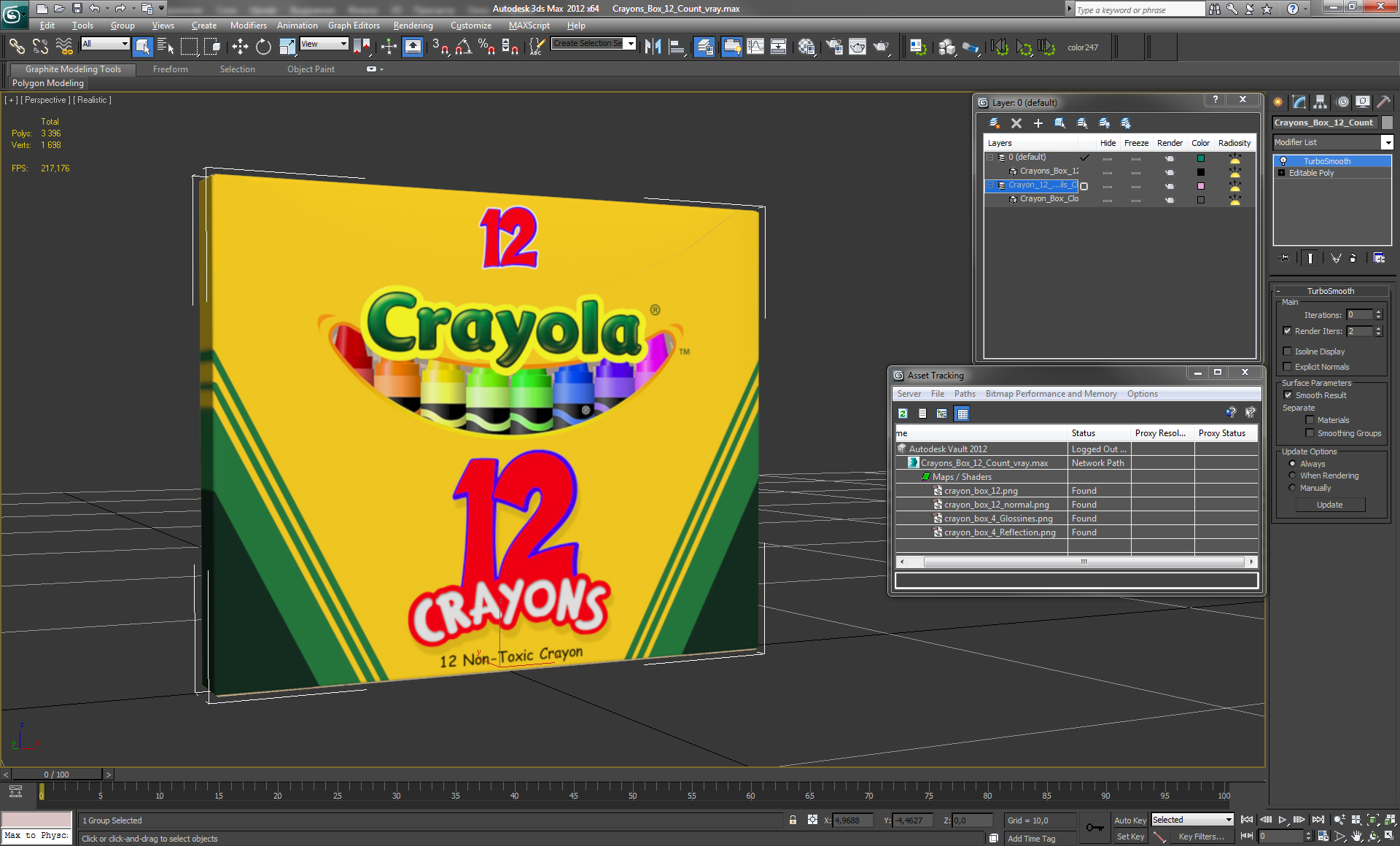 3D model Crayons Box 12 Count
